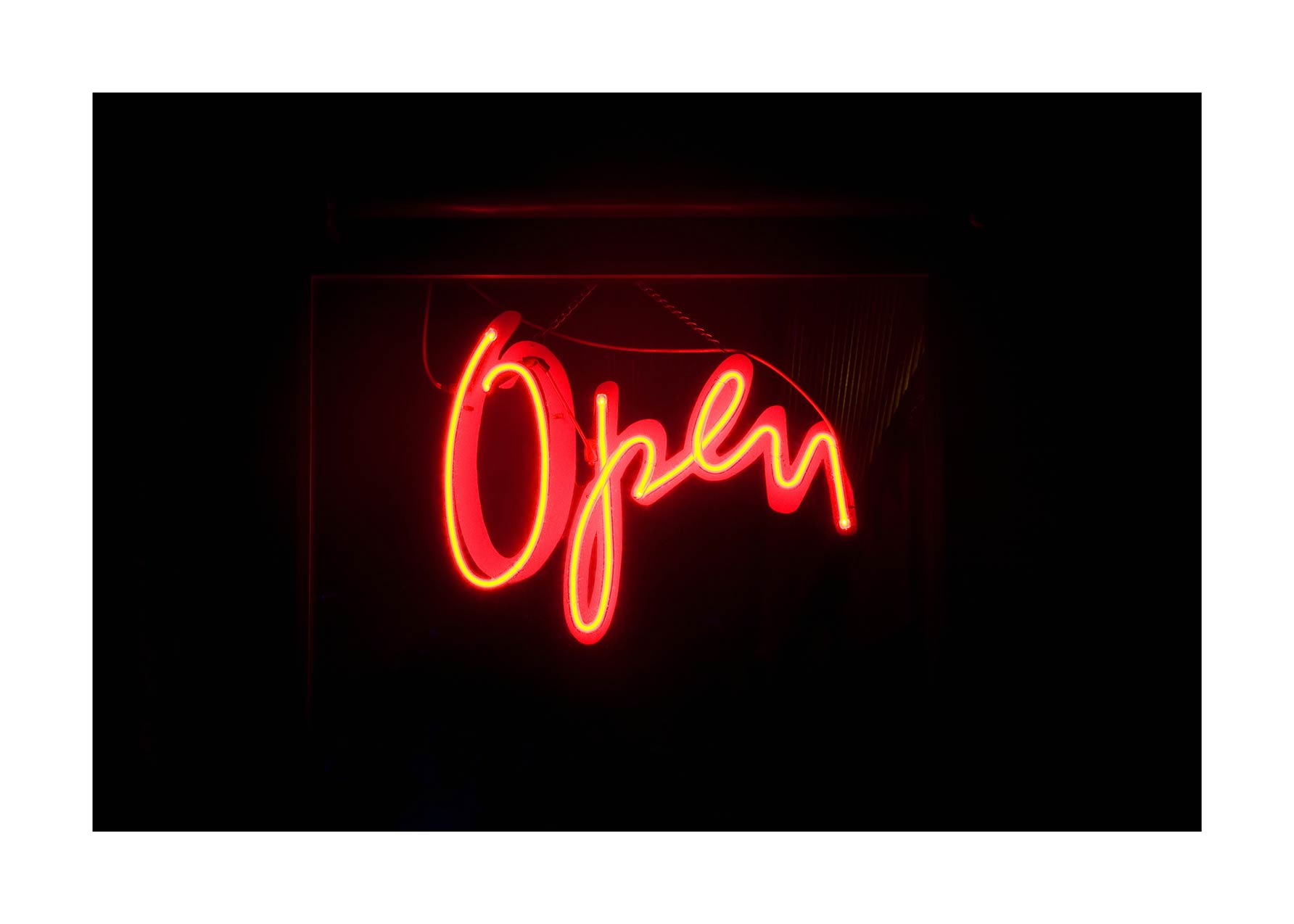 Open Sign Poster - Typography illustration (30x40 cm)