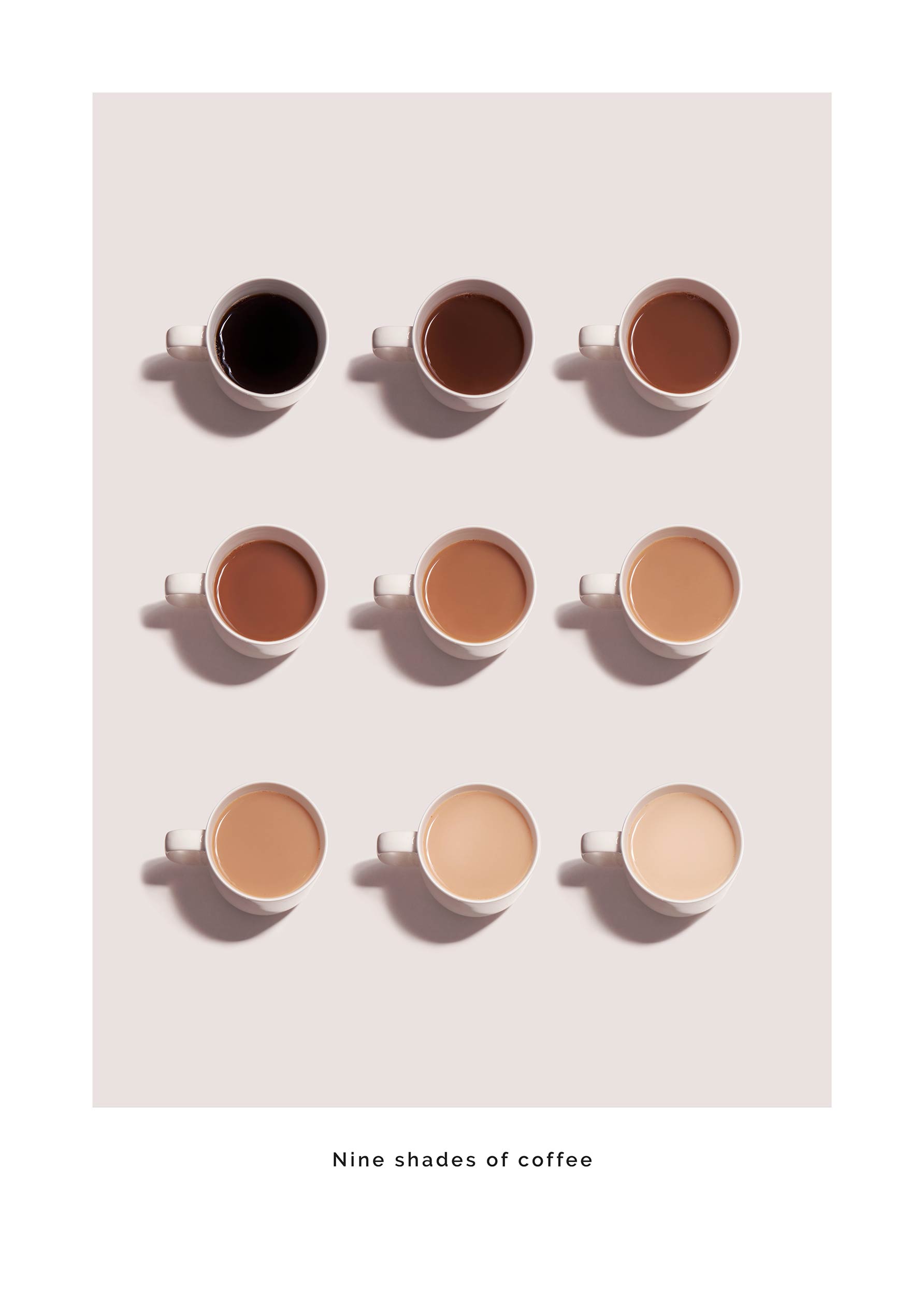 Shades Of Coffee plakat - Kaffeillustration (21x30 cm)