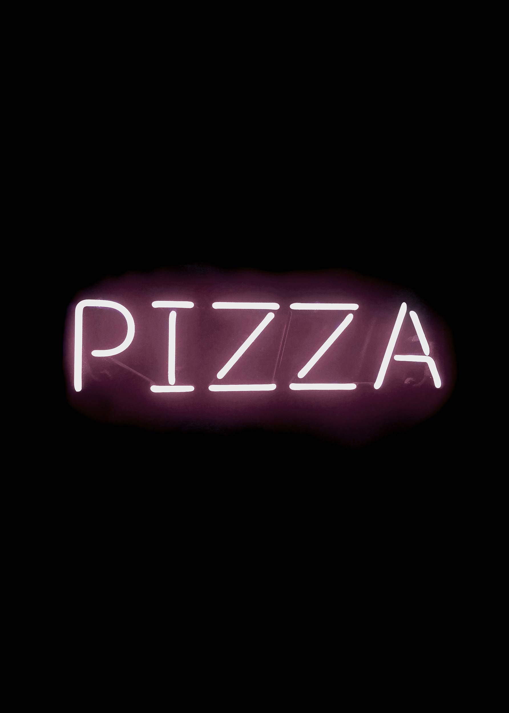 Pizza Poster - Neon typography illustration (50x70 cm)