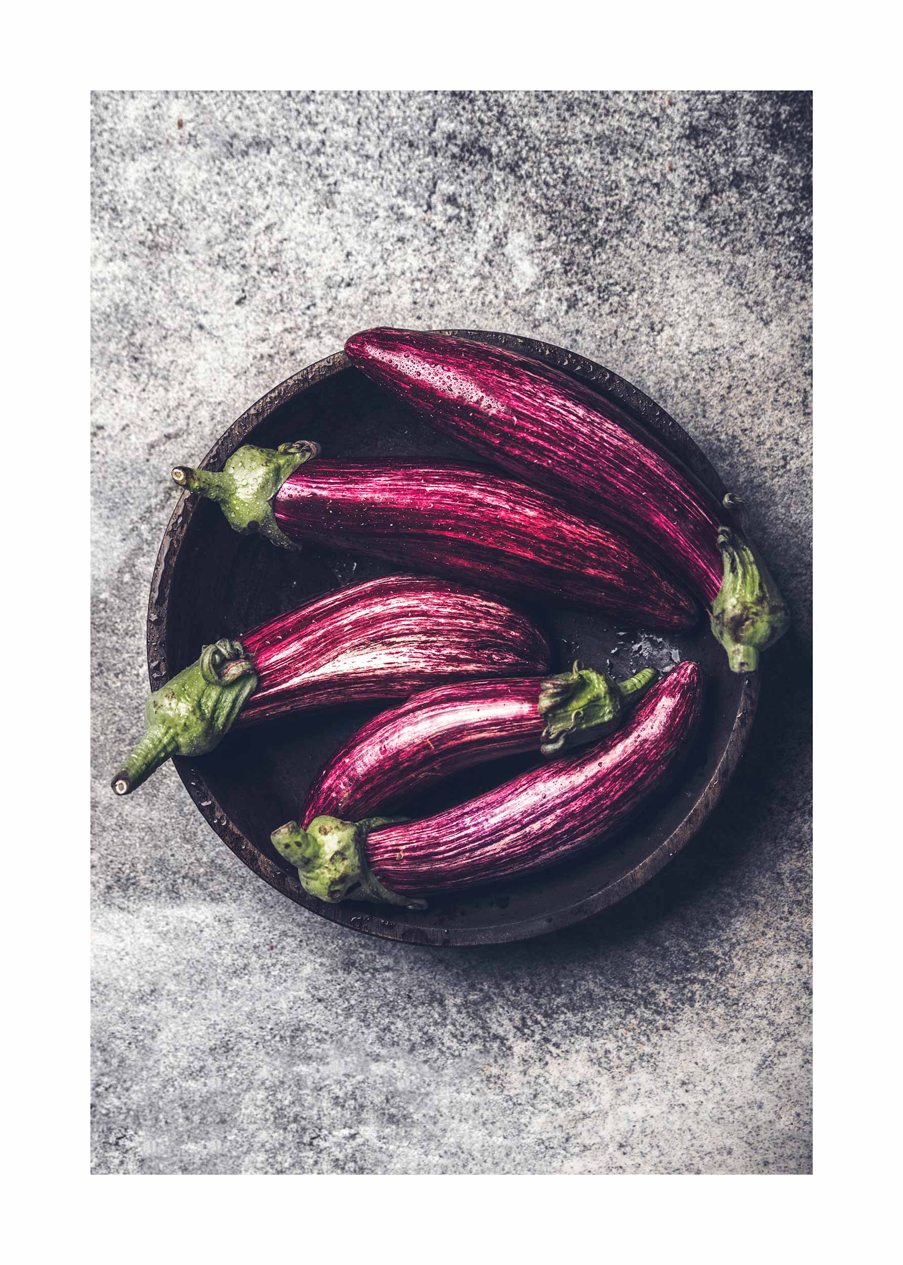 Fresh Aubergines plakat - Madfotografi (40x50 cm)