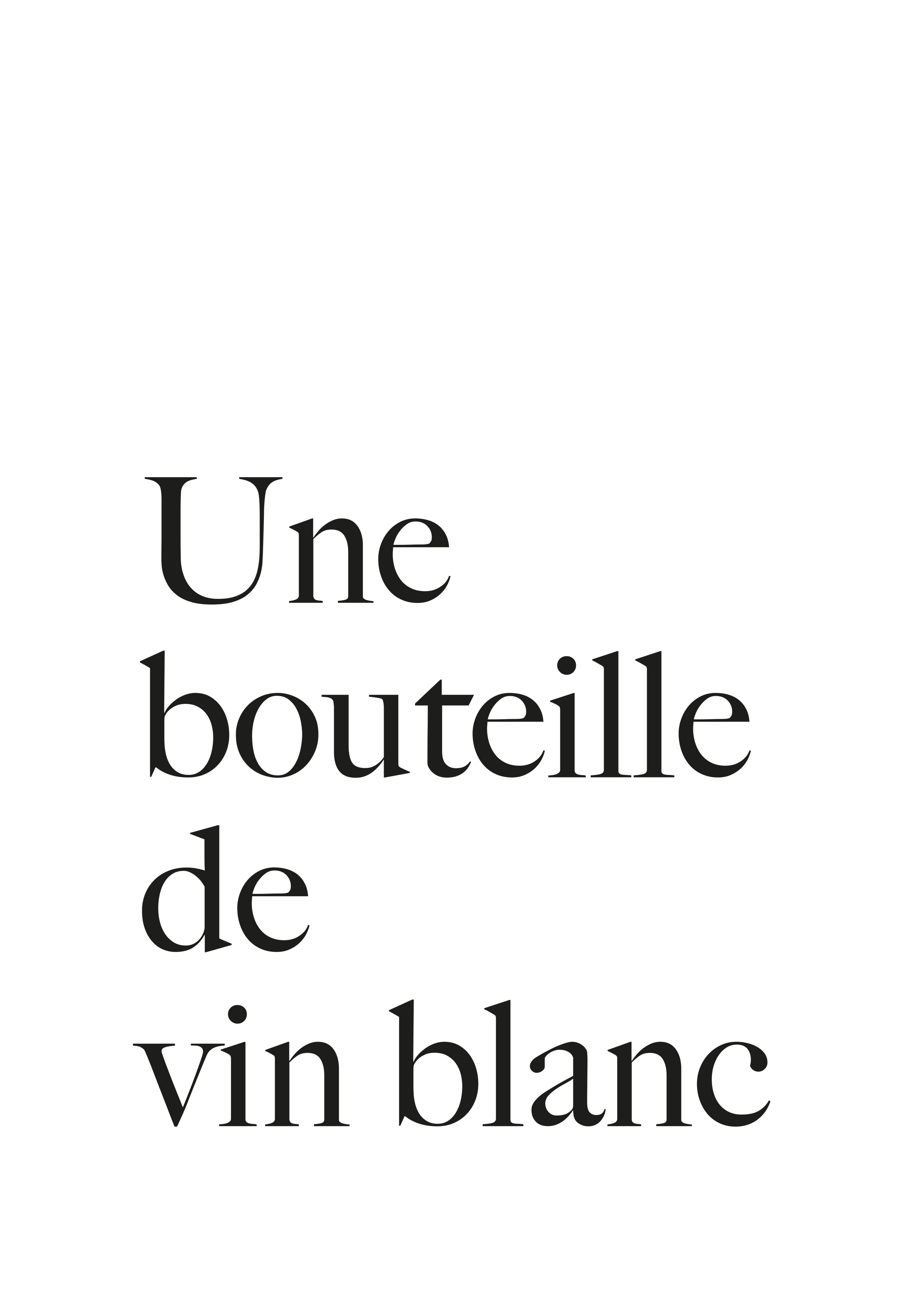Vin Blanc Poster - Drink illustration (40x50 cm)