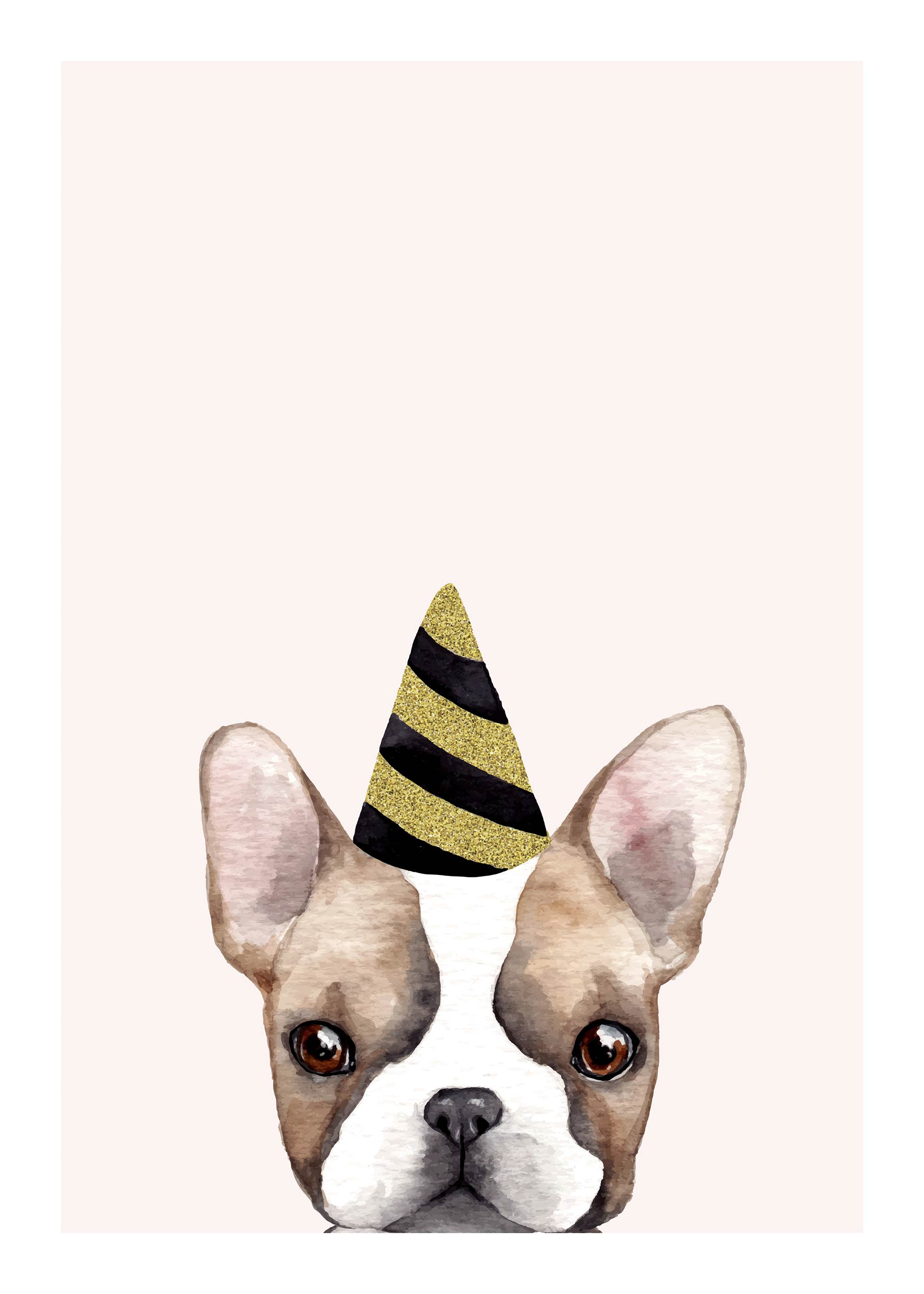Party Dog No.3 Poster - Tierillustration (50x70 cm)