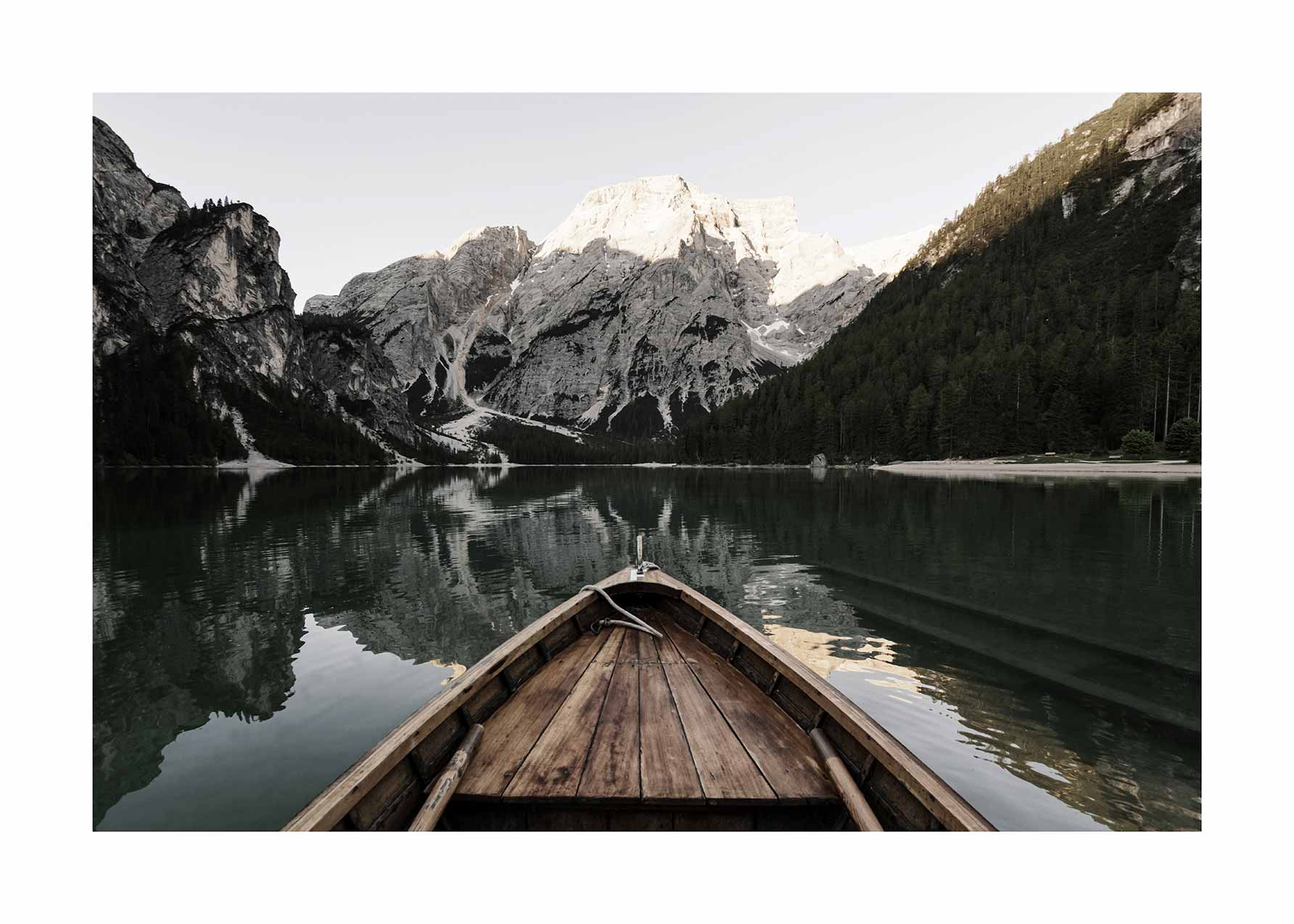 Boat in Lake poster - Mountain lake photography (30x40 cm)