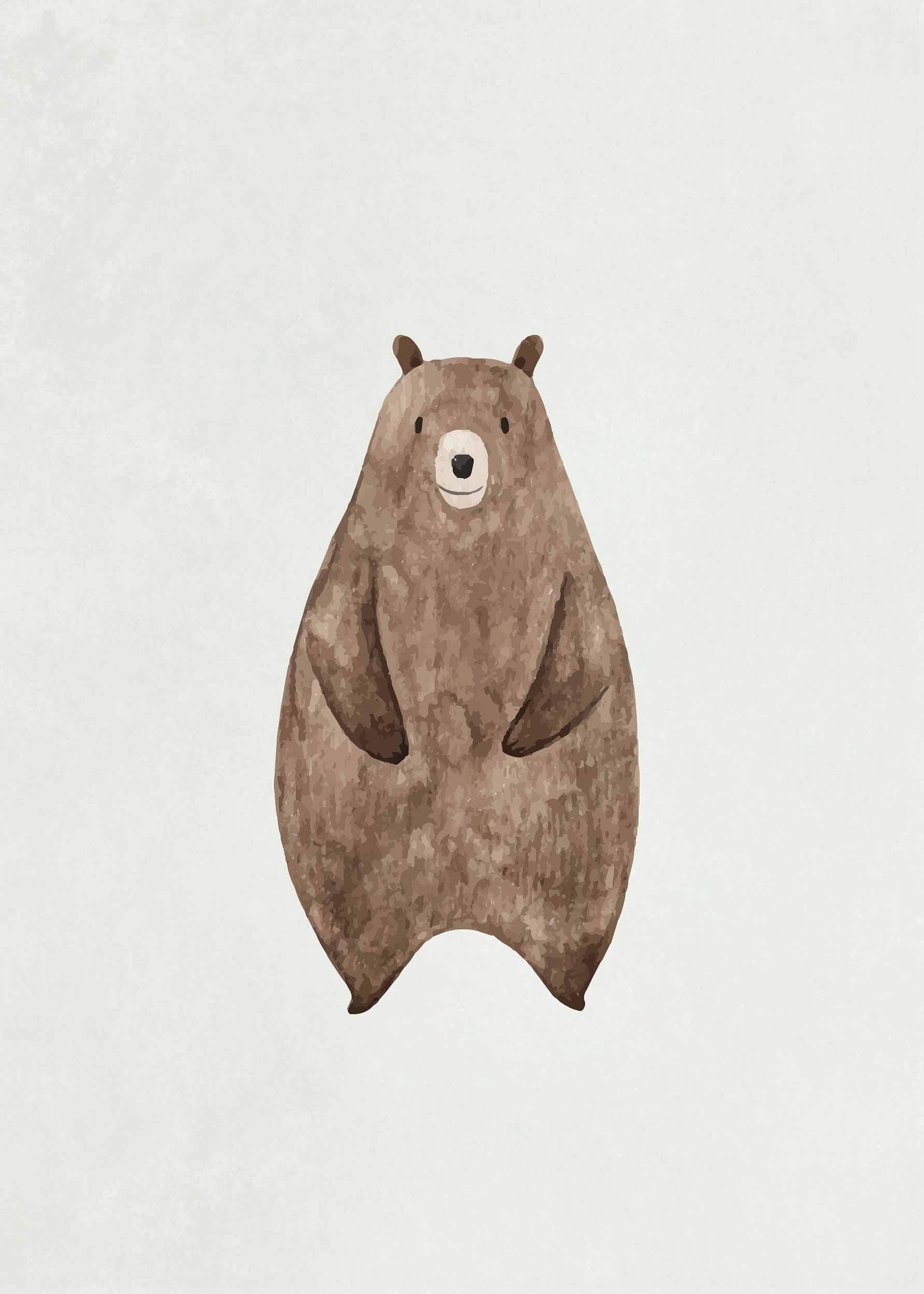 Little Bear poster - Animal illustration (30x40 cm)