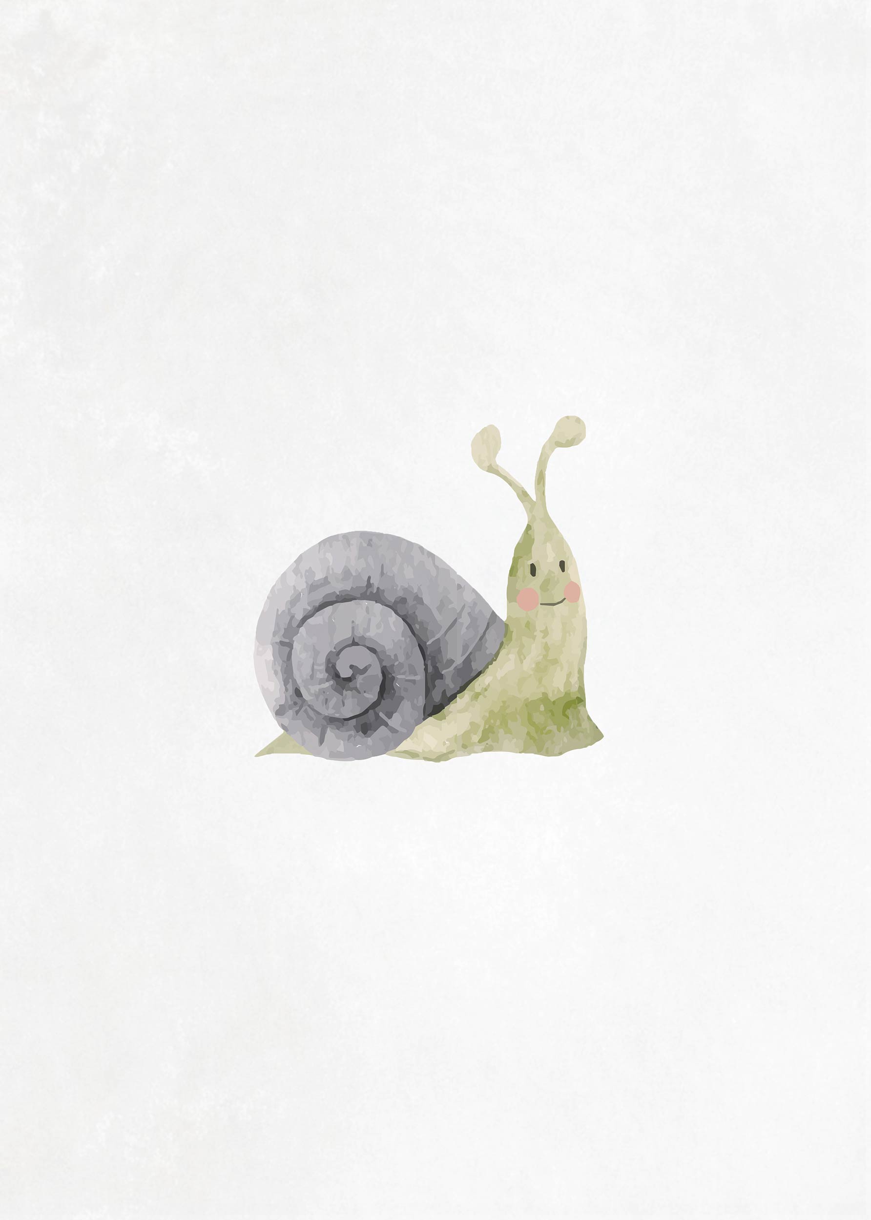 Little Snail plakat - Dyreillustration (50x70 cm)