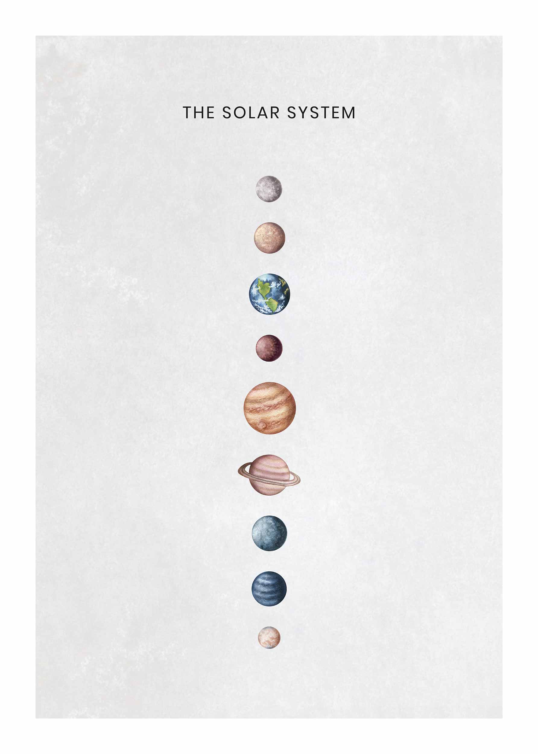 Solar System Poster - Space illustration (50x70 cm)