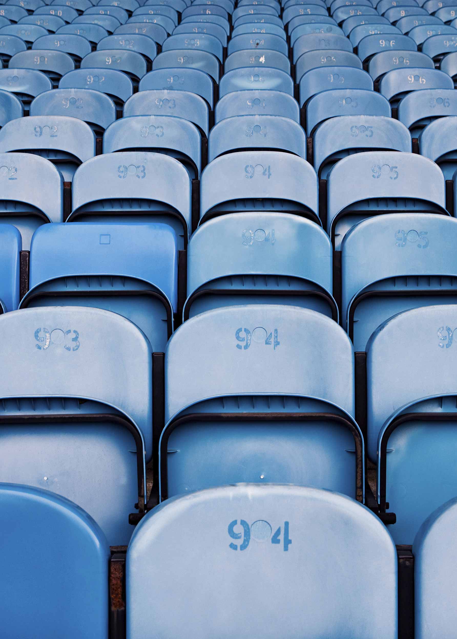 Blue Seats Poster - Stadium seat photography (30x40 cm)