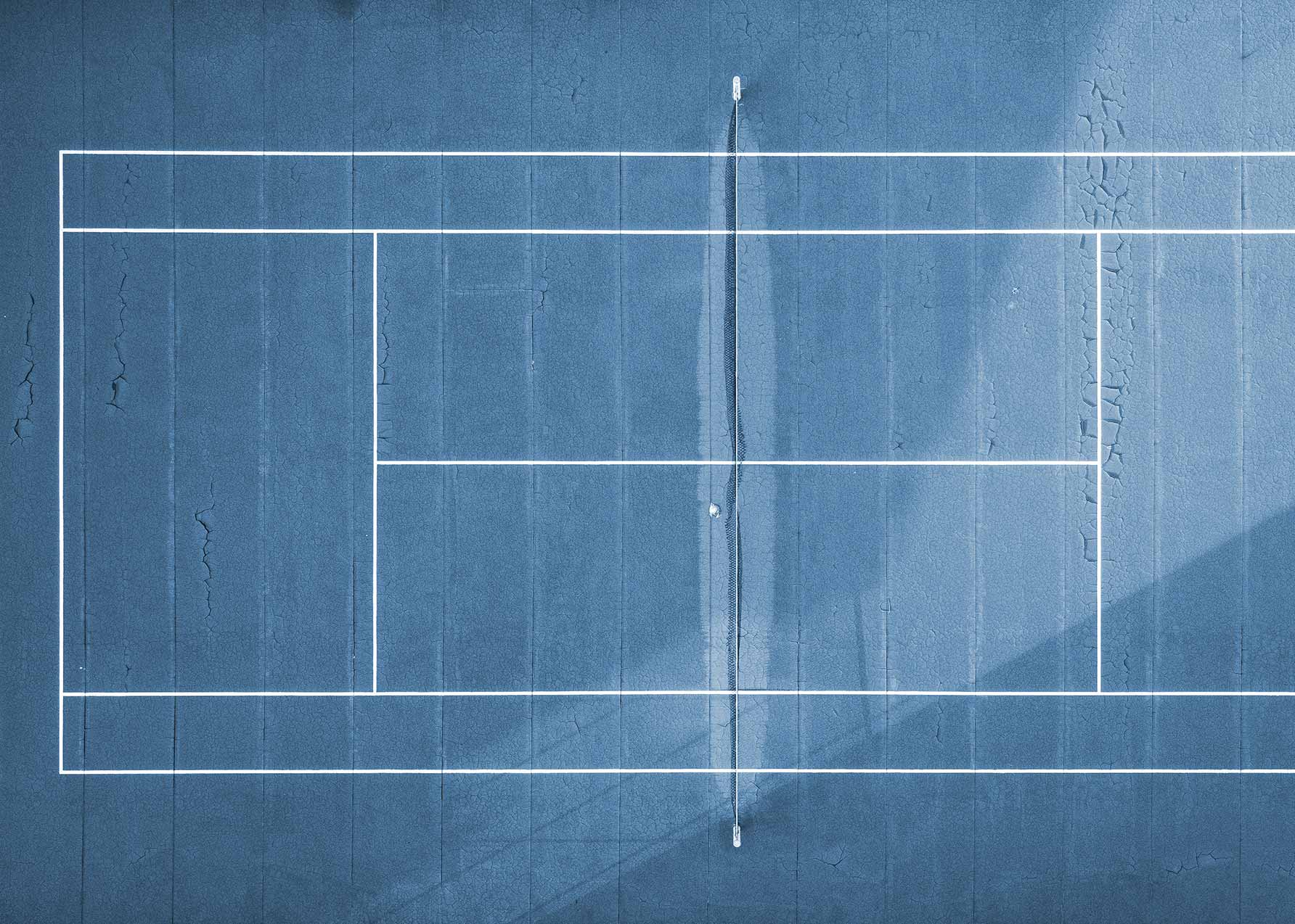 Blue Tennis Court poster - Abstract illustration (40x50 cm)