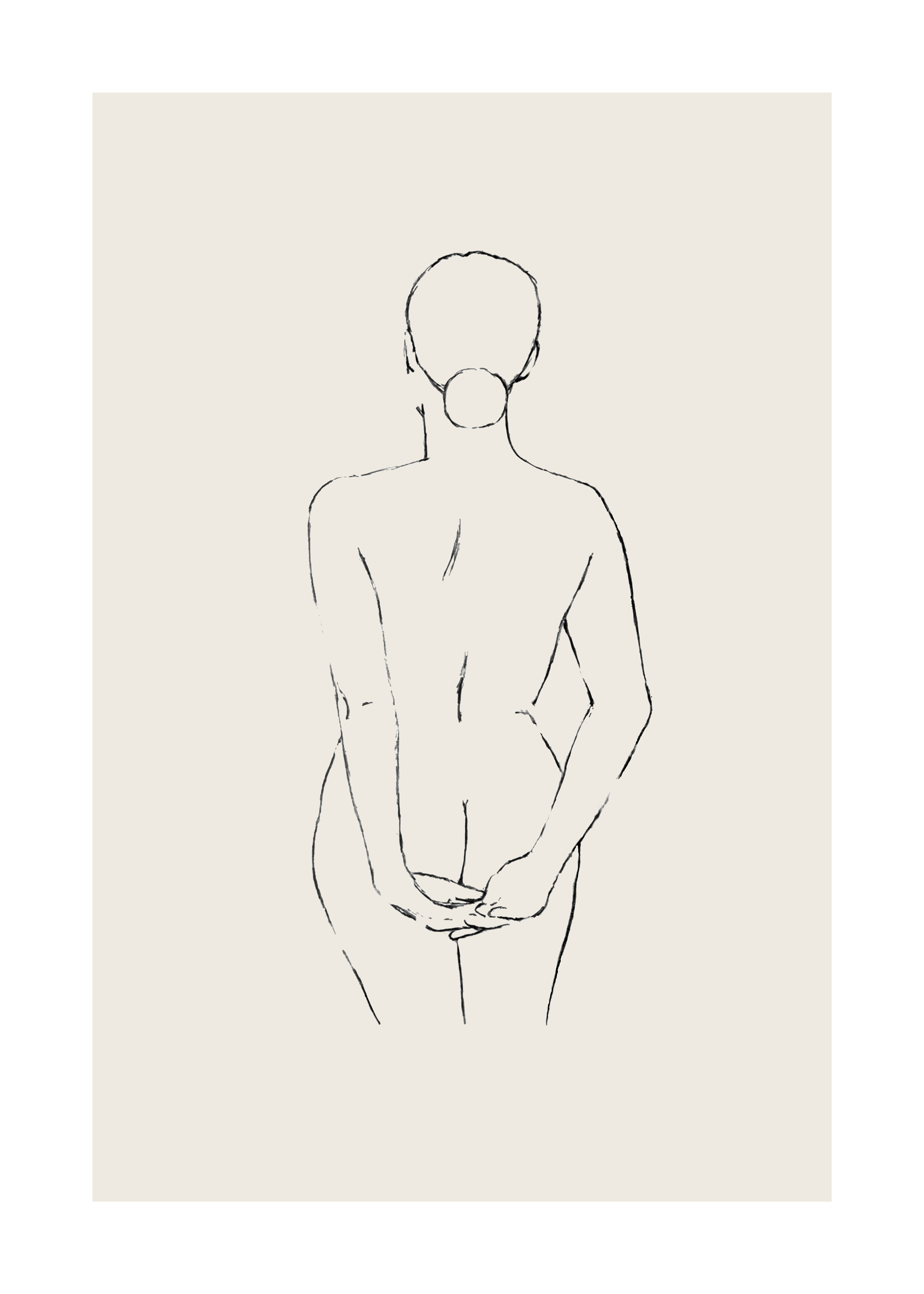Naked Sketch No.3 Poster - Figuren-Line Art (40x50 cm)