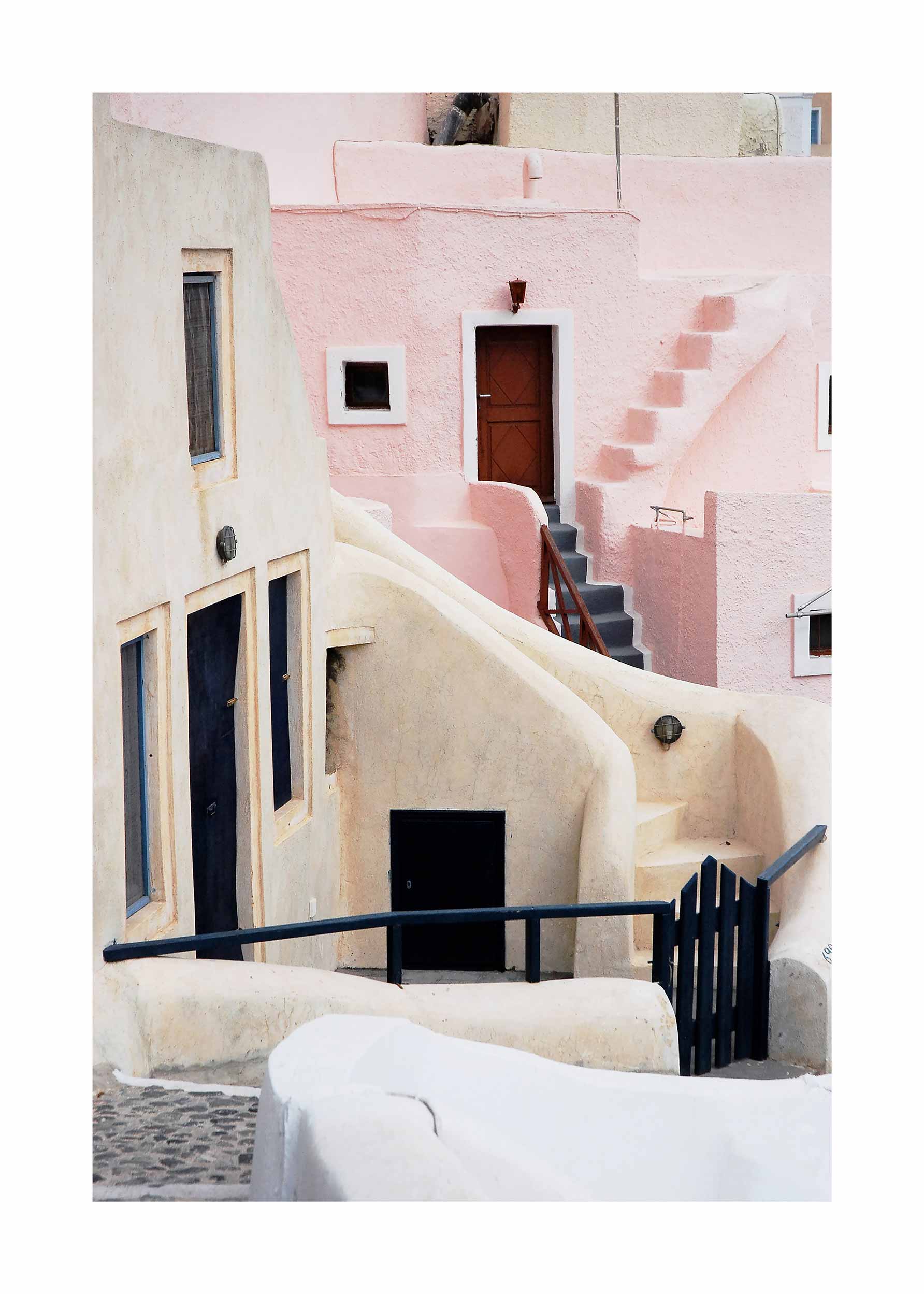 Santorini Buildings plakat - Arkitekturfotografi (30x40 cm)