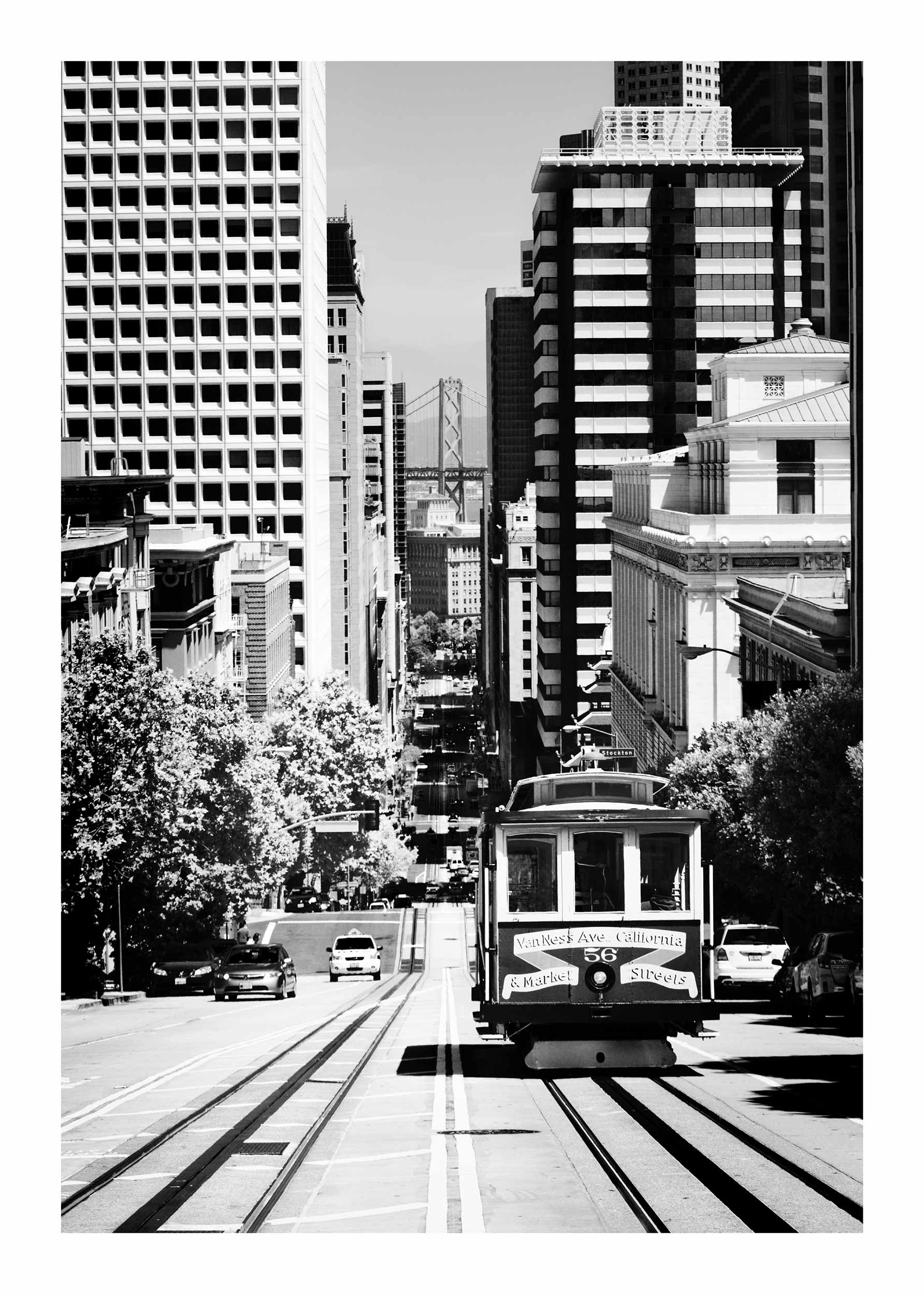 San Fransisco Poster - Schwarzweiße Stadtfotografie (30x40 cm)