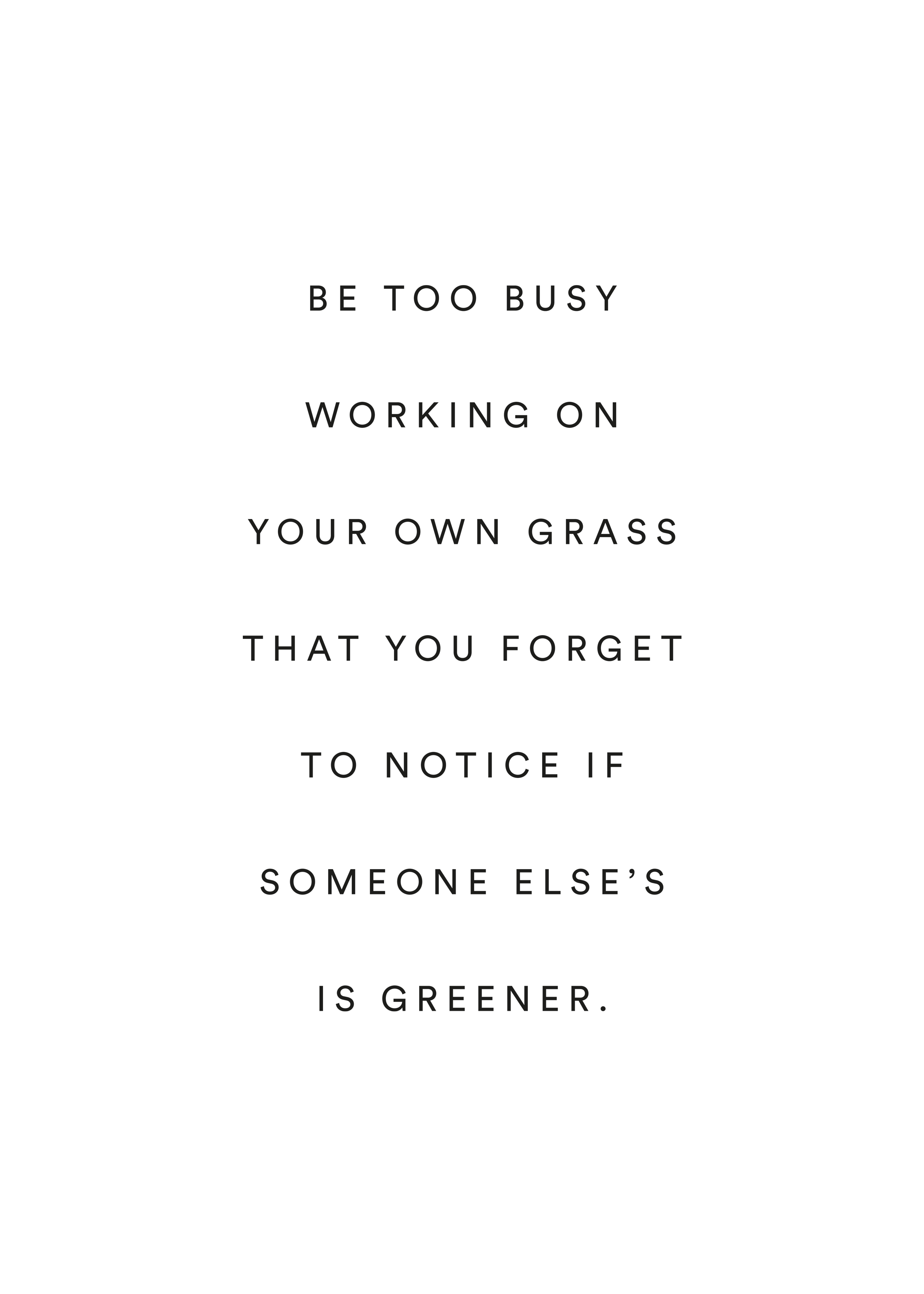 Your Own Grass Poster - Typografie-Grafik (30x40 cm)