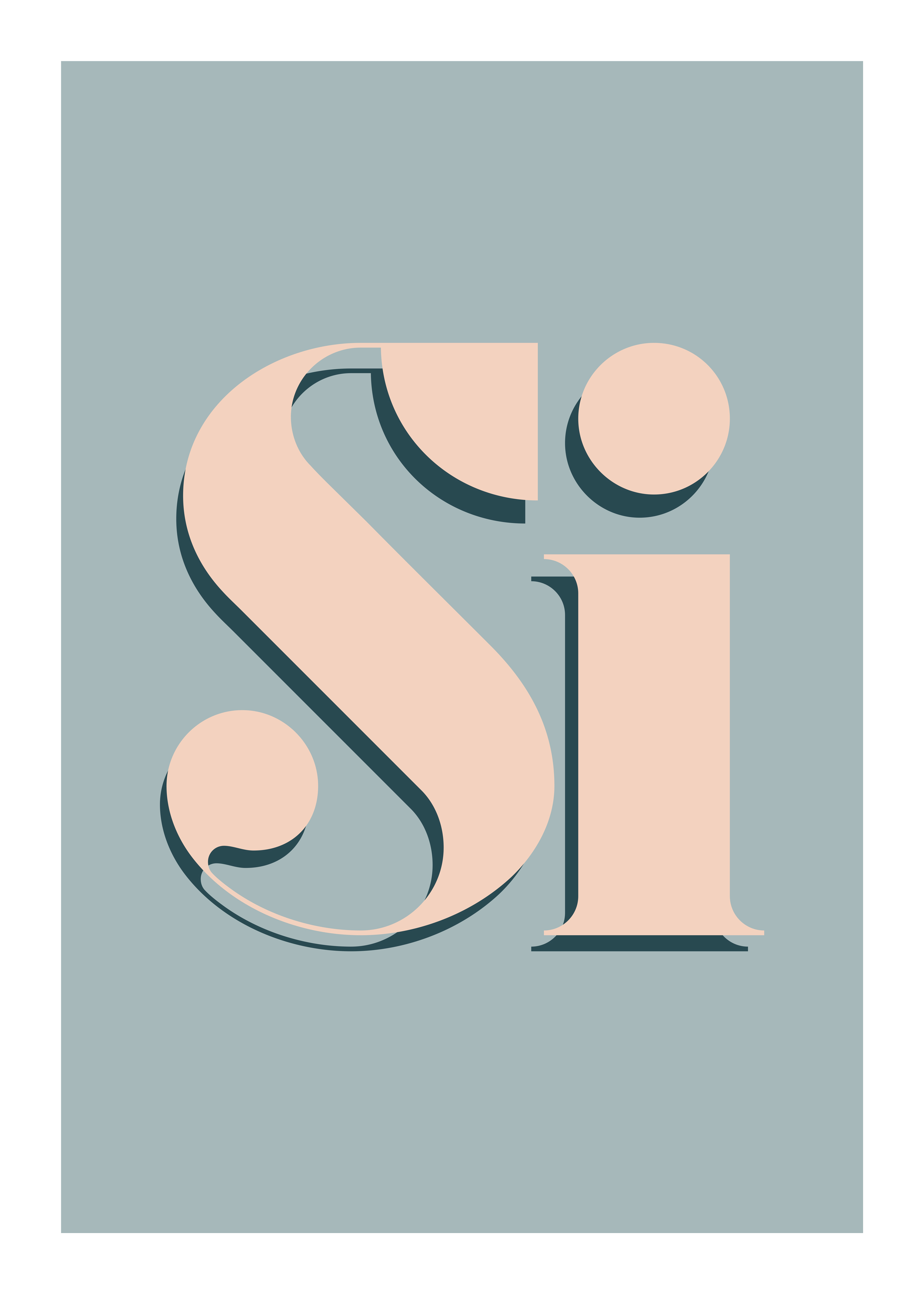 Si Poster - Typography illustration (50x70 cm)