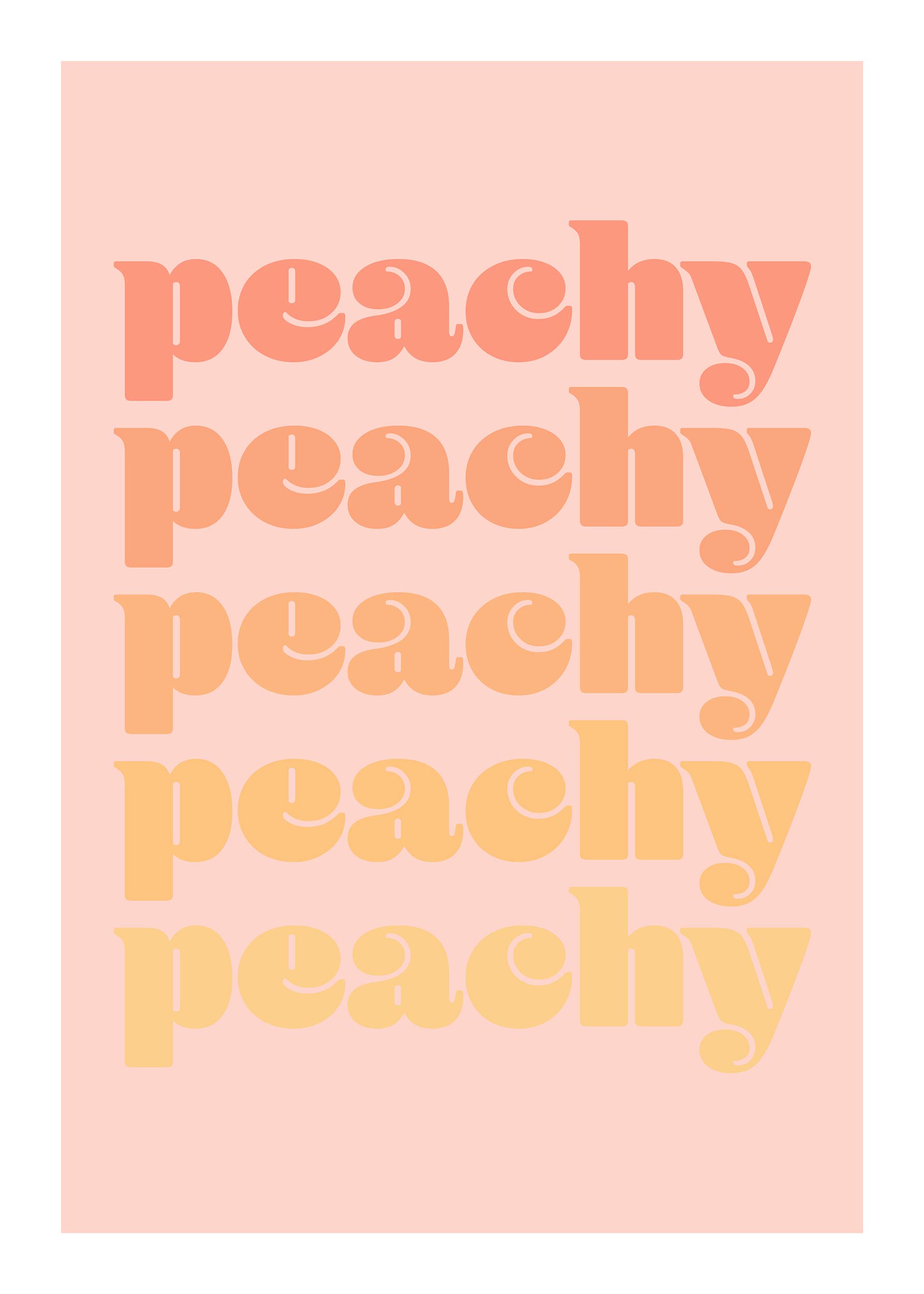 Peachy poster - Typographic illustration (50x70 cm)