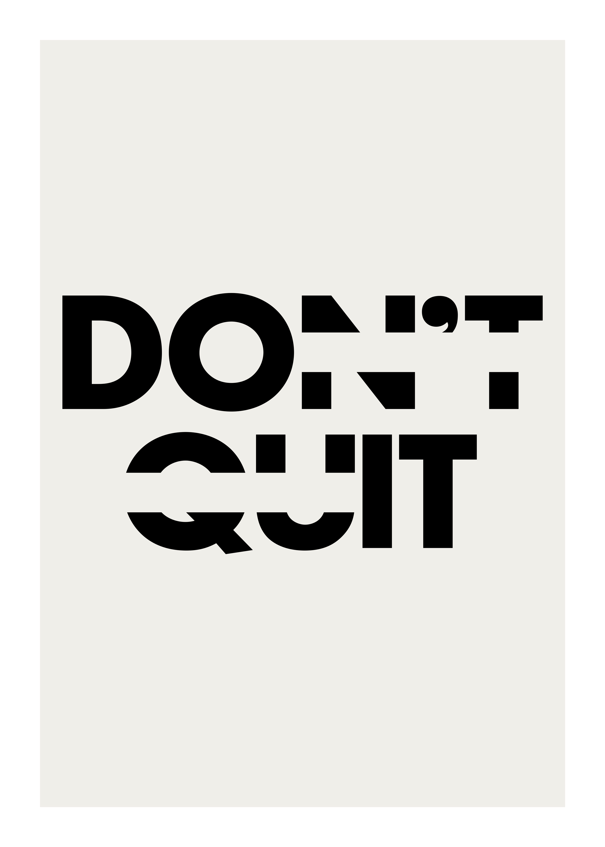 Don't Quit poster - Typography illustration (30x40 cm)