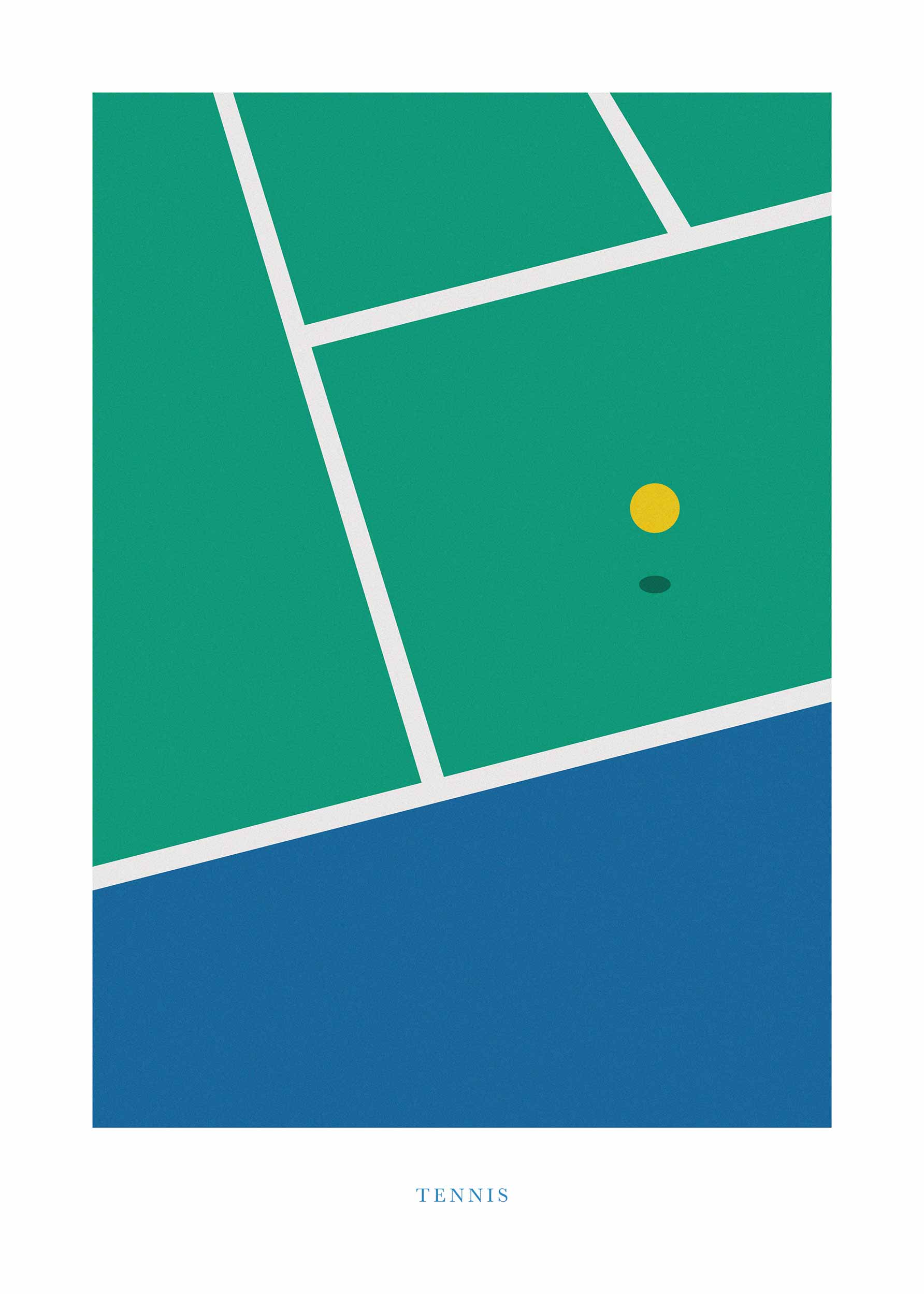 Graphic Tennis Poster - Tennisbana illustration (40x50 cm)