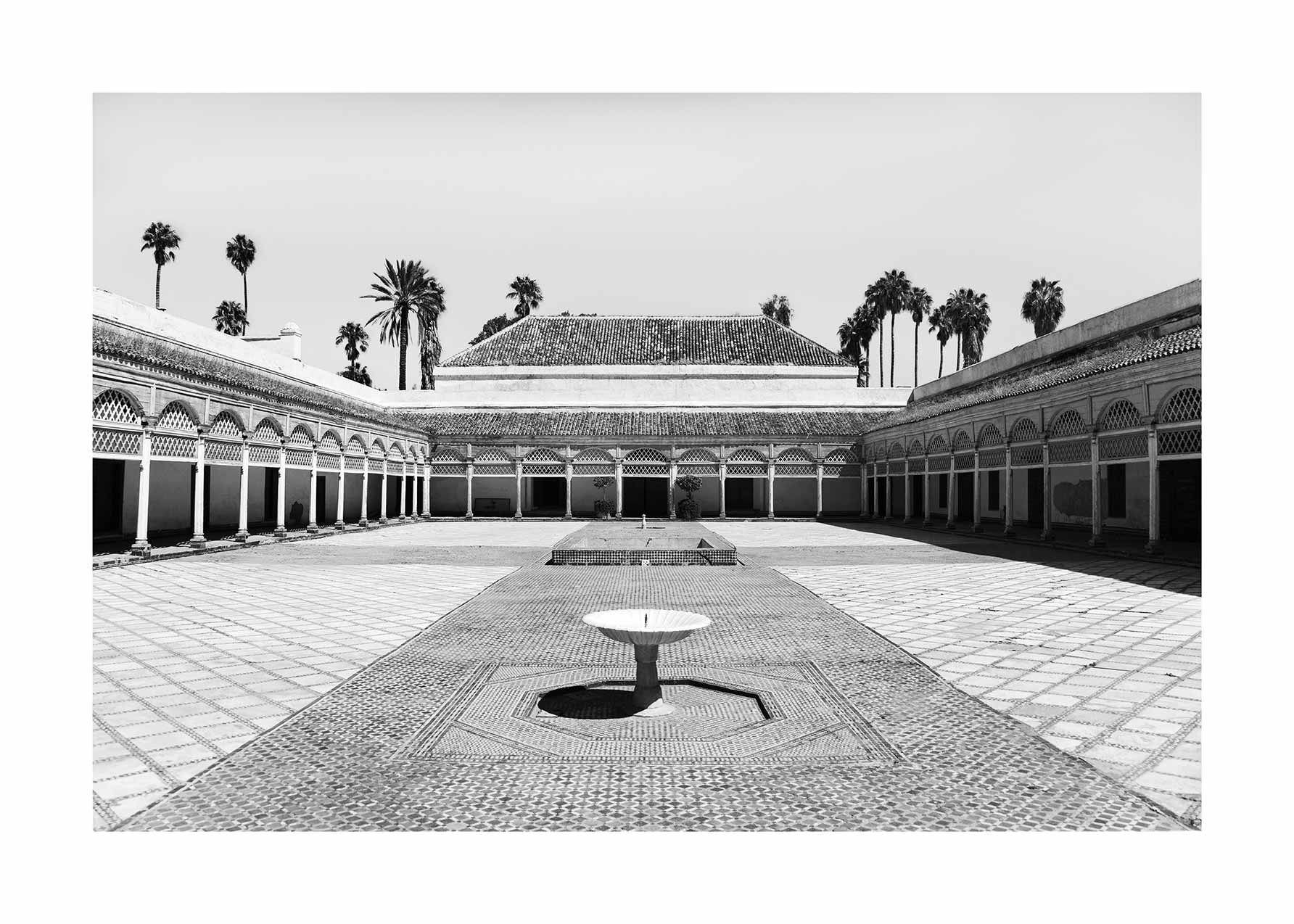 Bahia Palace Poster - Black and white architecture photography (30x40 cm)