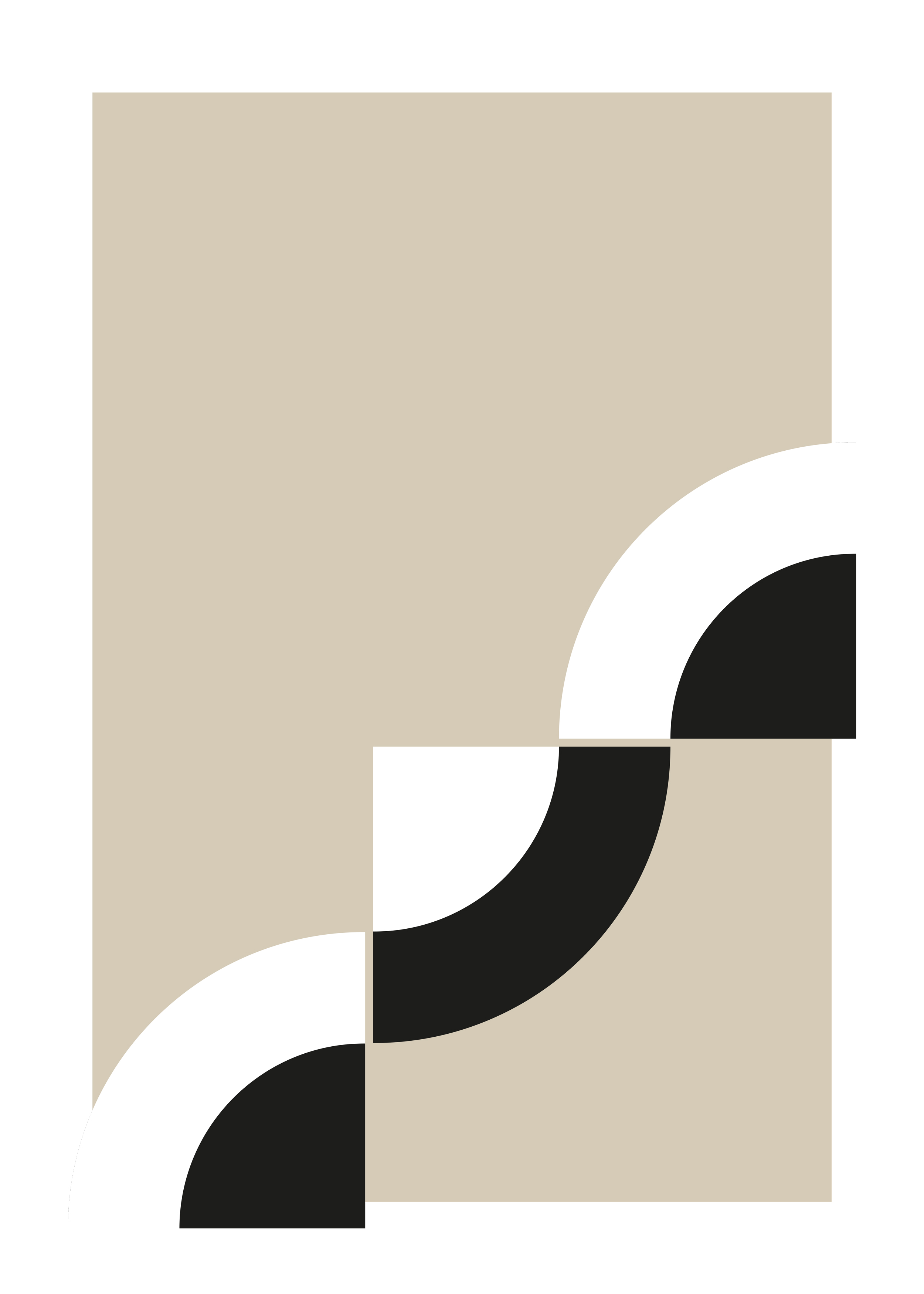 Graphic Semi Circles Poster - Abstract illustration (40x50 cm)