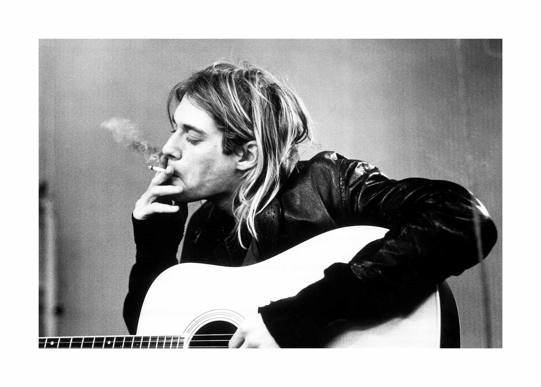 Kurt Cobain Poster - Schwarzweißes Porträtfoto (30x40 cm)