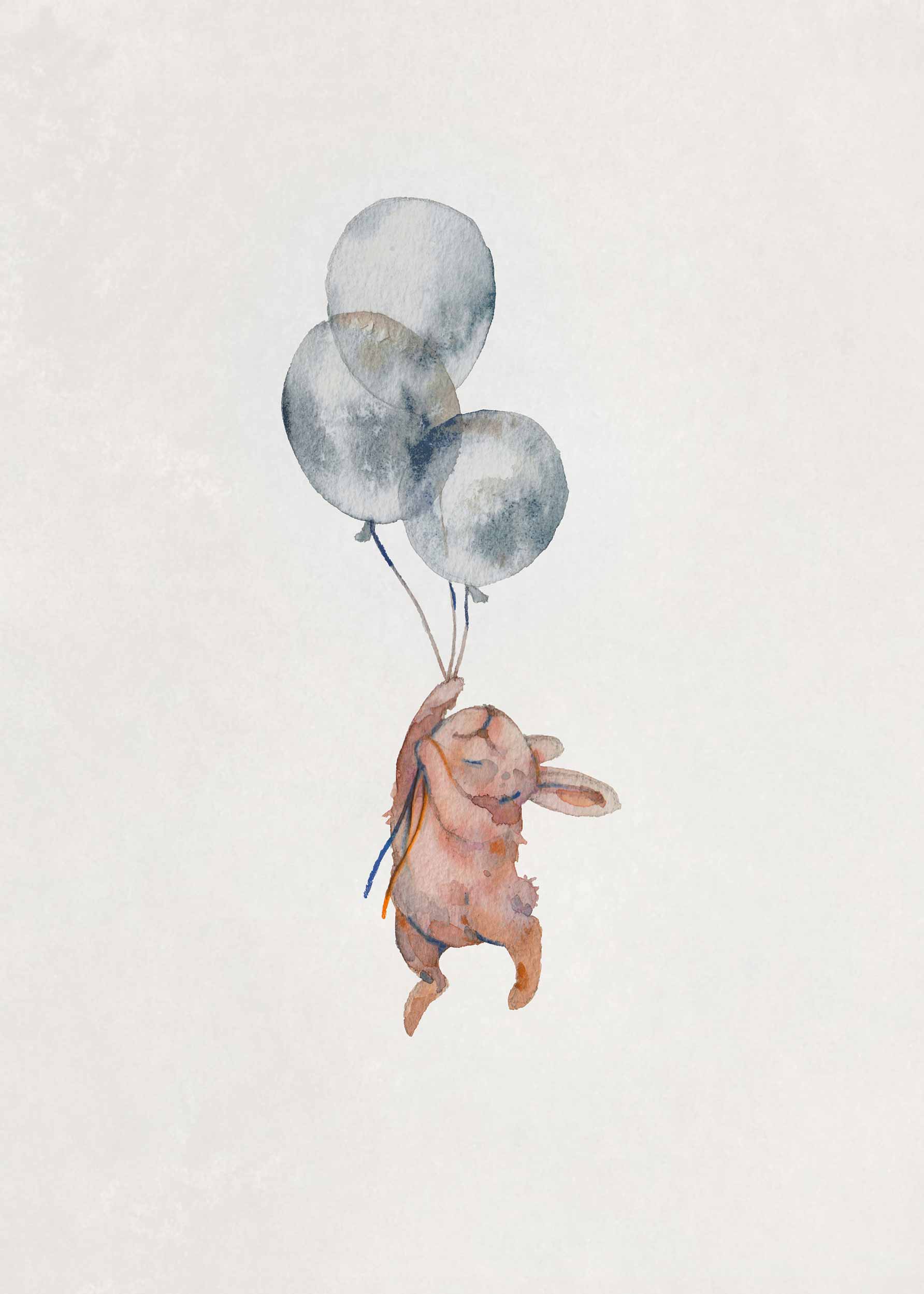 Flying Bunny Poster - Animal aquarelle (40x50 cm)