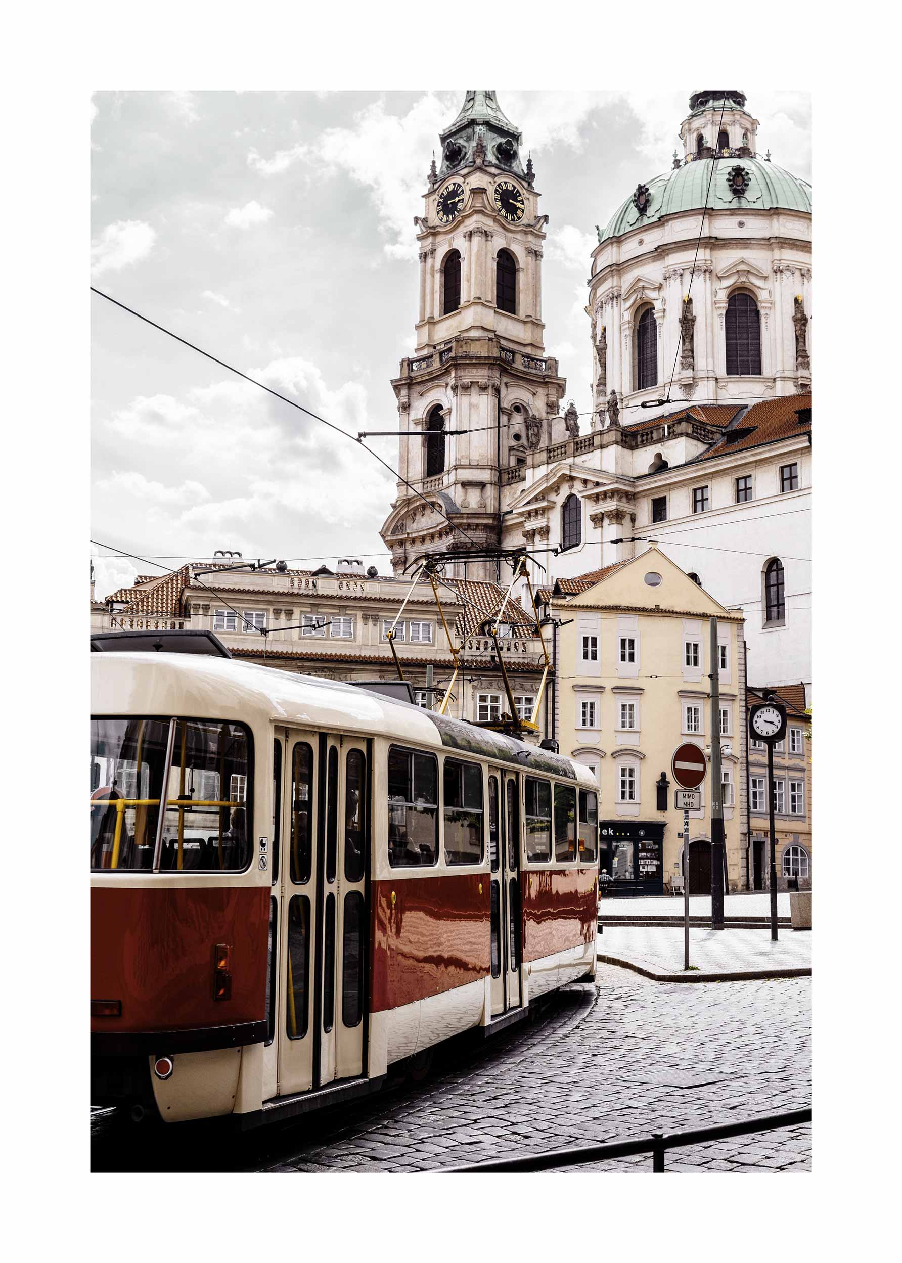 Streets of Prague poster - City illustration (50x70 cm)