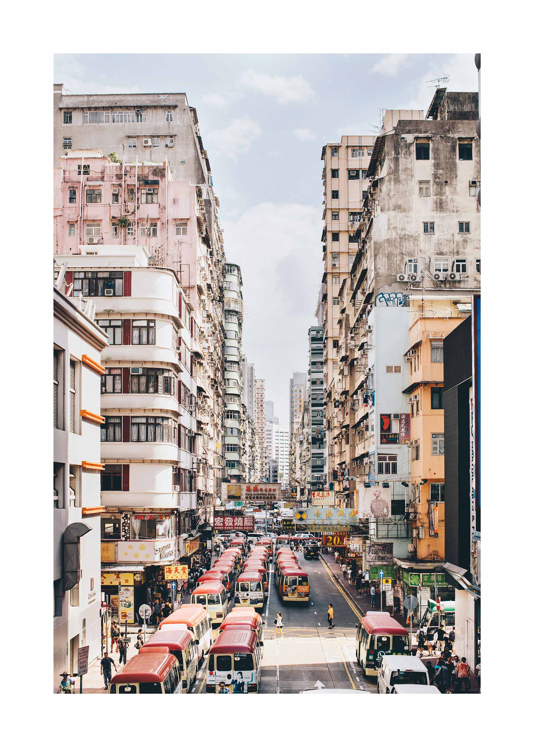 Building facade poster – Rush Hour Hong Kong | Postery