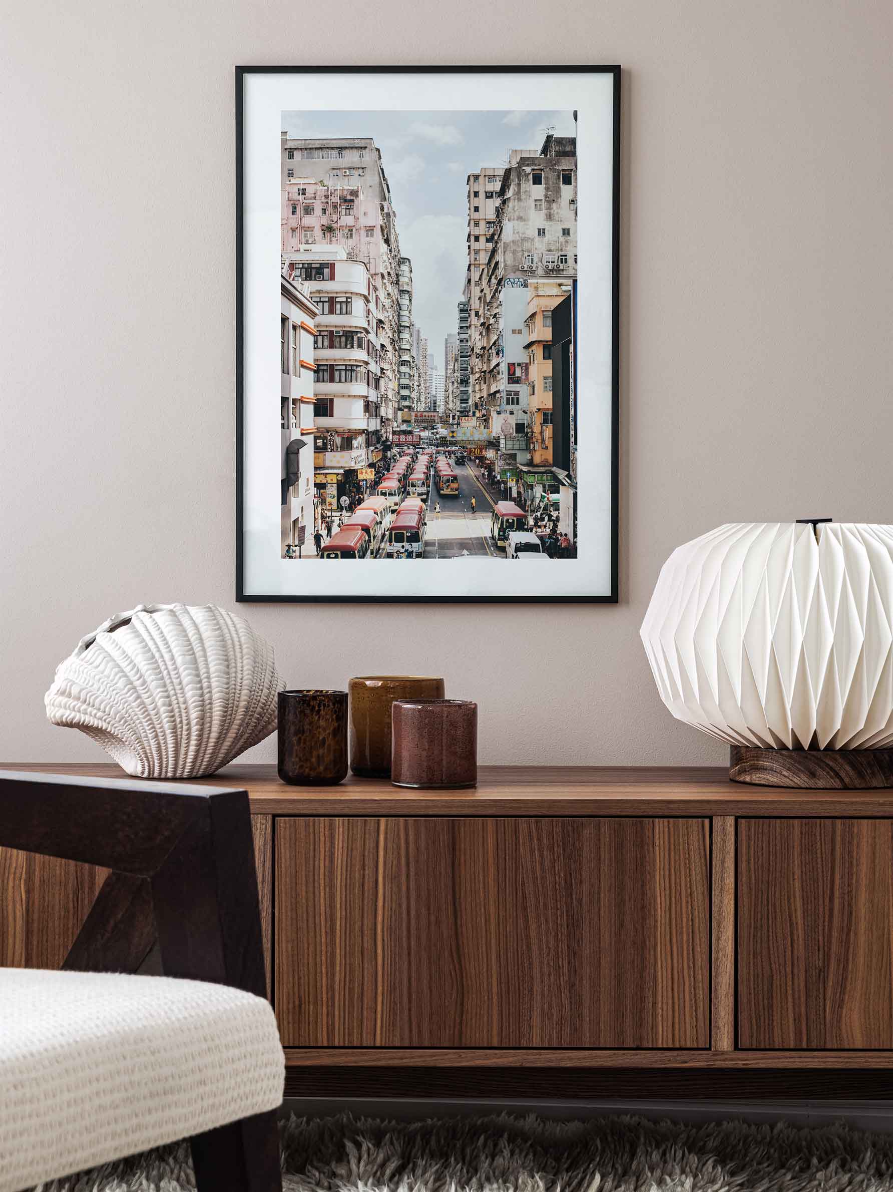 Building facade poster – Rush Hour Hong Kong | Postery