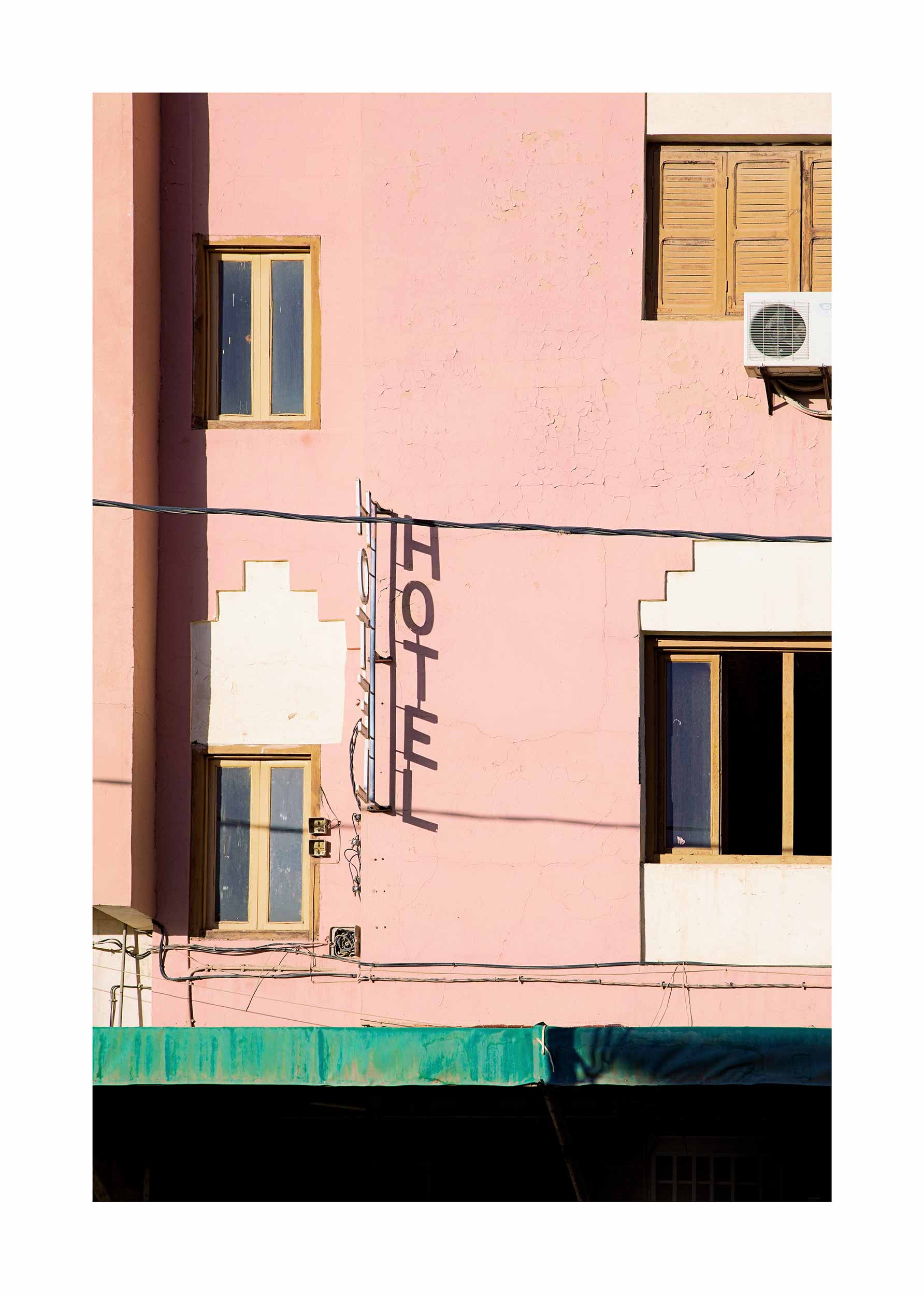 Hotel in Morocco Poster - Architecture illustration (40x50 cm)