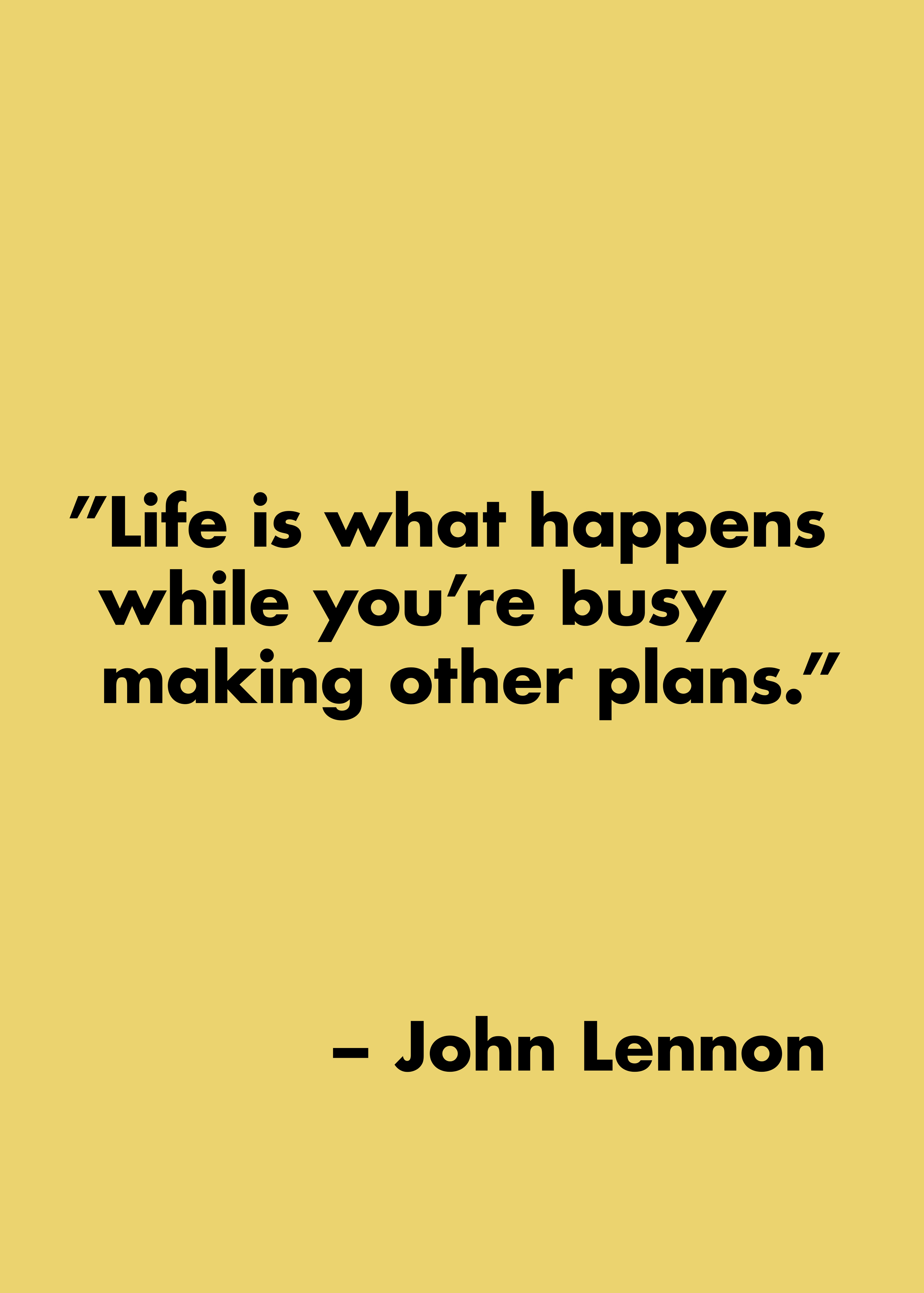John Lennon Life Lesson Poster - Typografie-Grafik (50x70 cm)