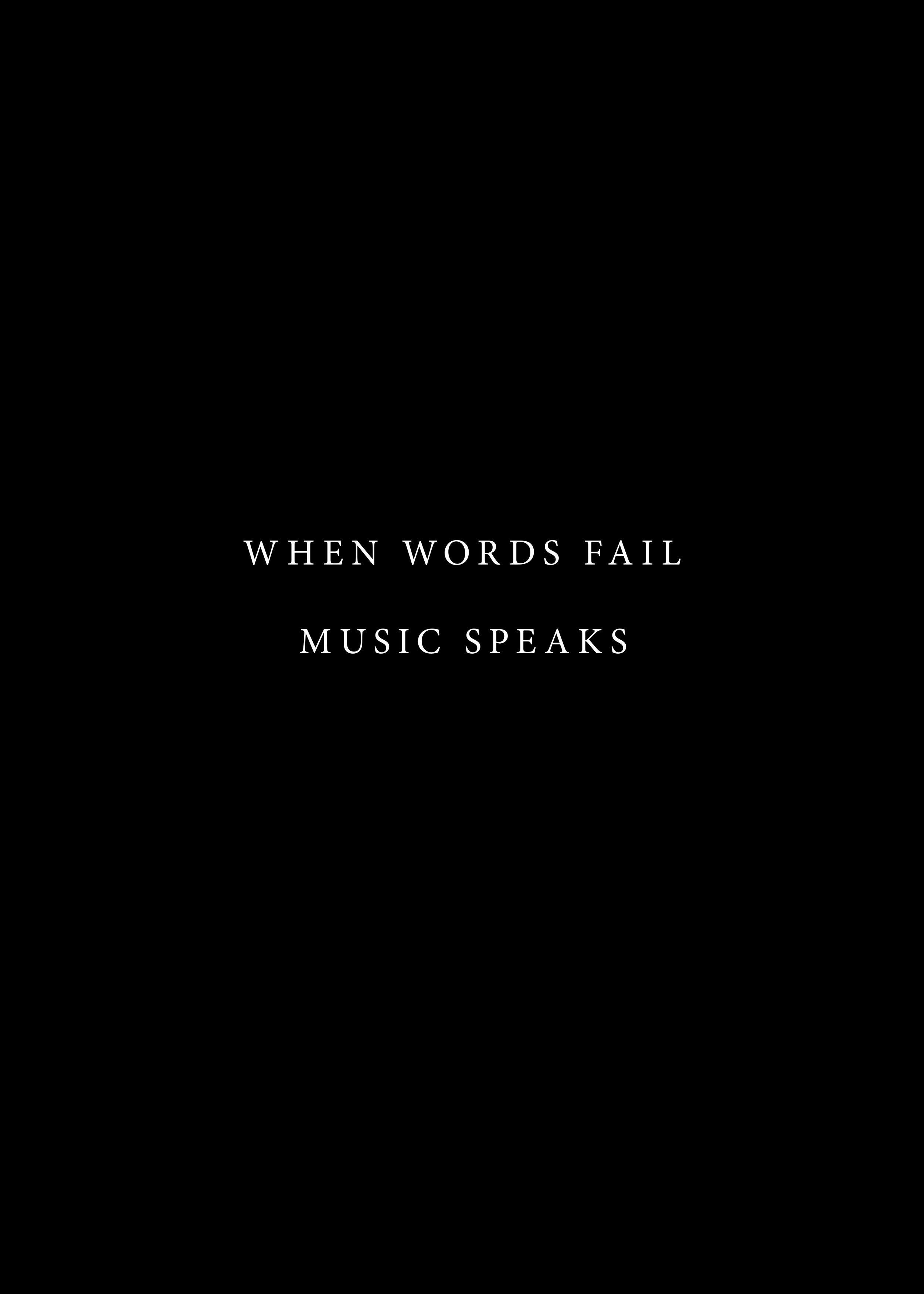 Music Speaks Poster - Quote illustration (30x40 cm)