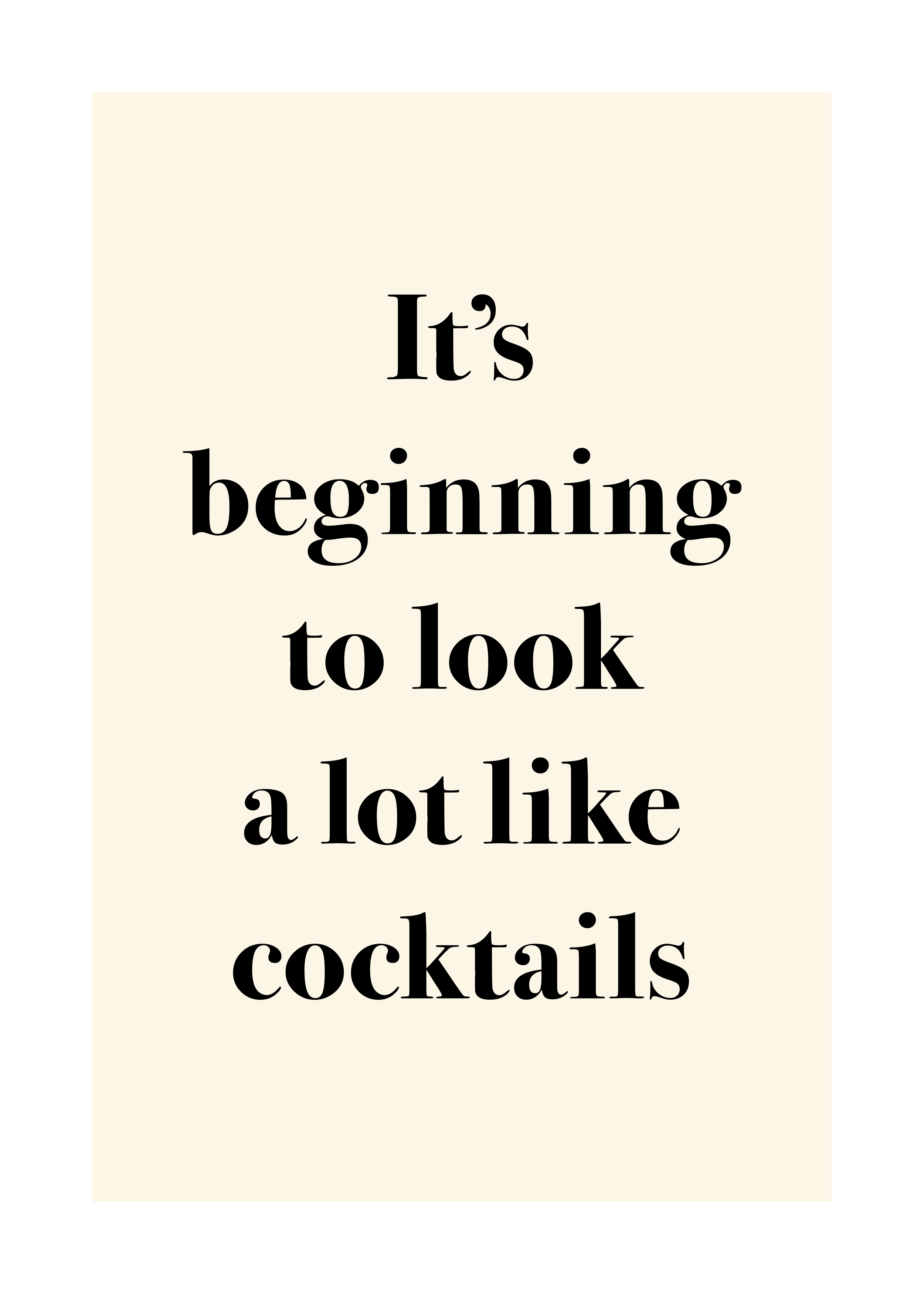 Looks Like Cocktails Poster - Drink typography (30x40 cm)