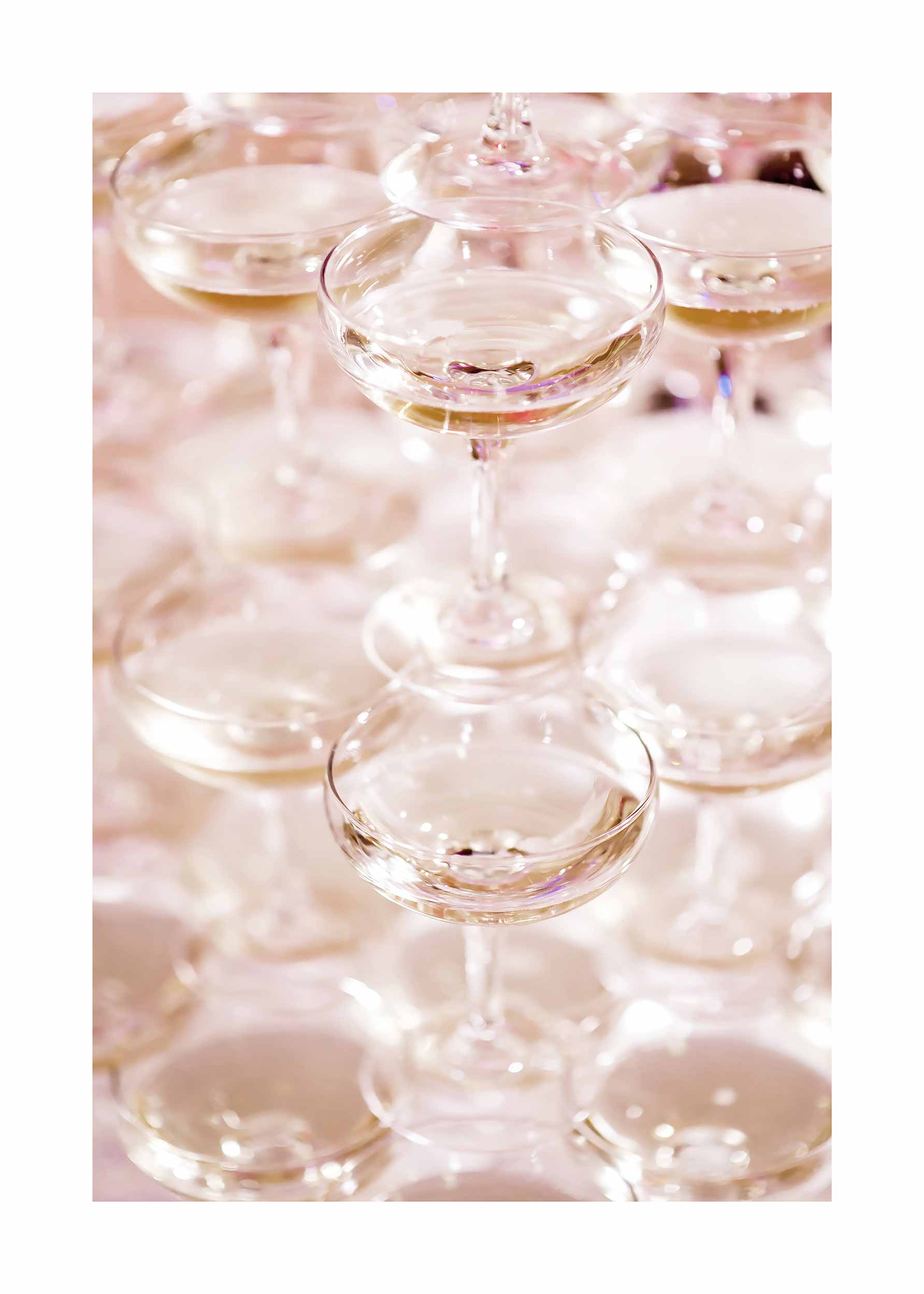 Champagne Tower Poster - Drink photography (50x70 cm)