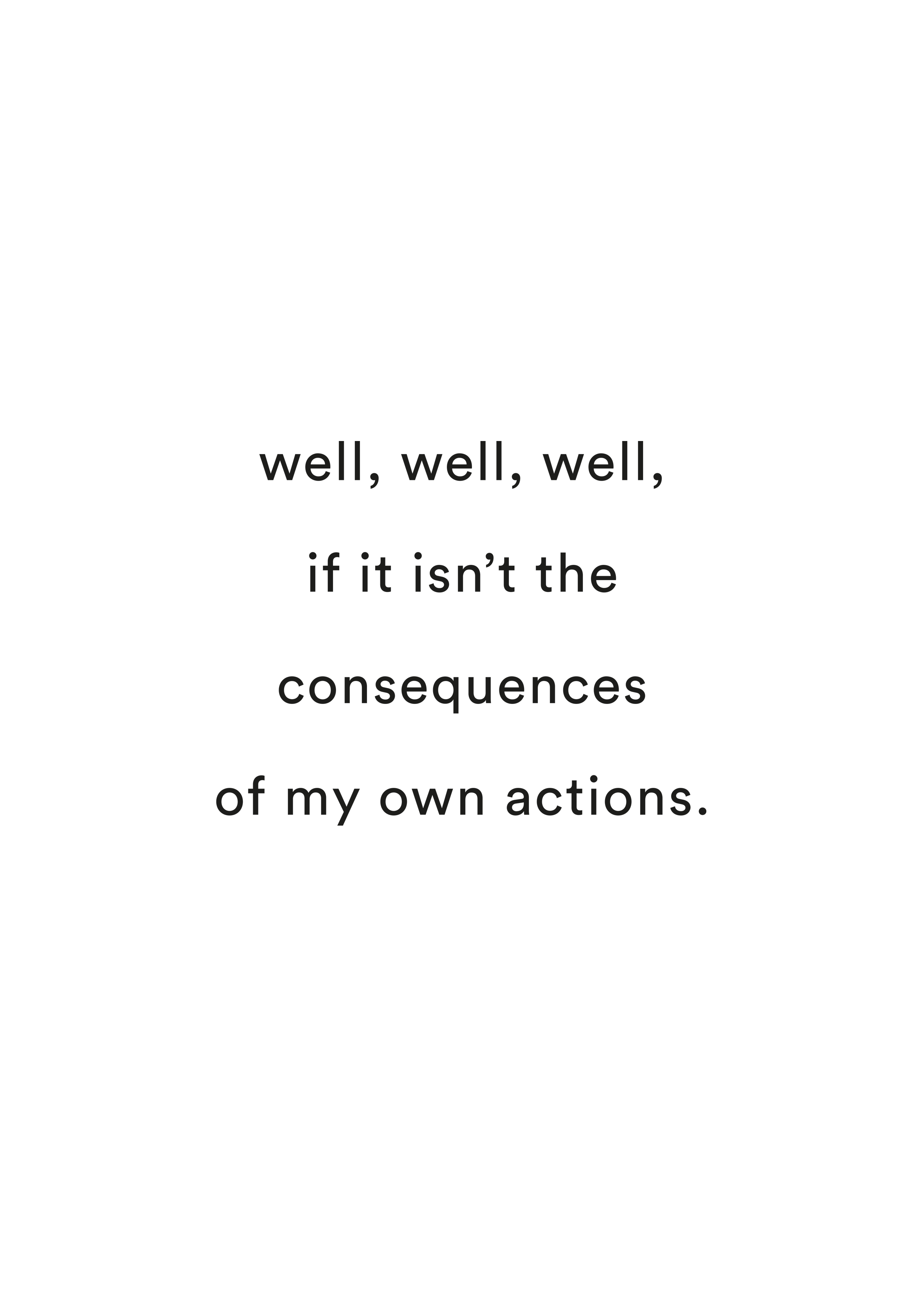 Consequences Poster - Typography illustration (40x50 cm)