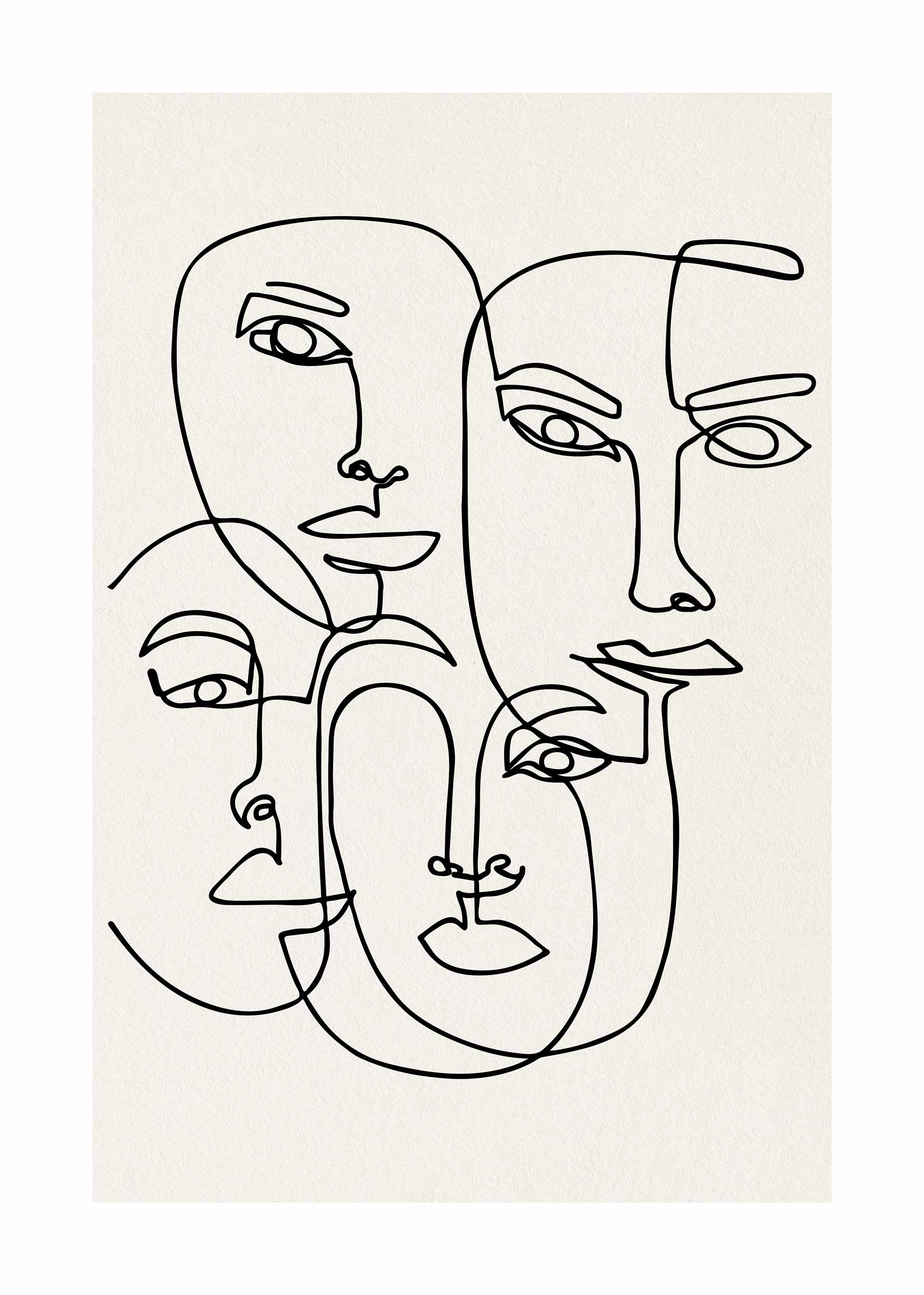 Suspicious Minds Poster - Abstract line art (30x40 cm)