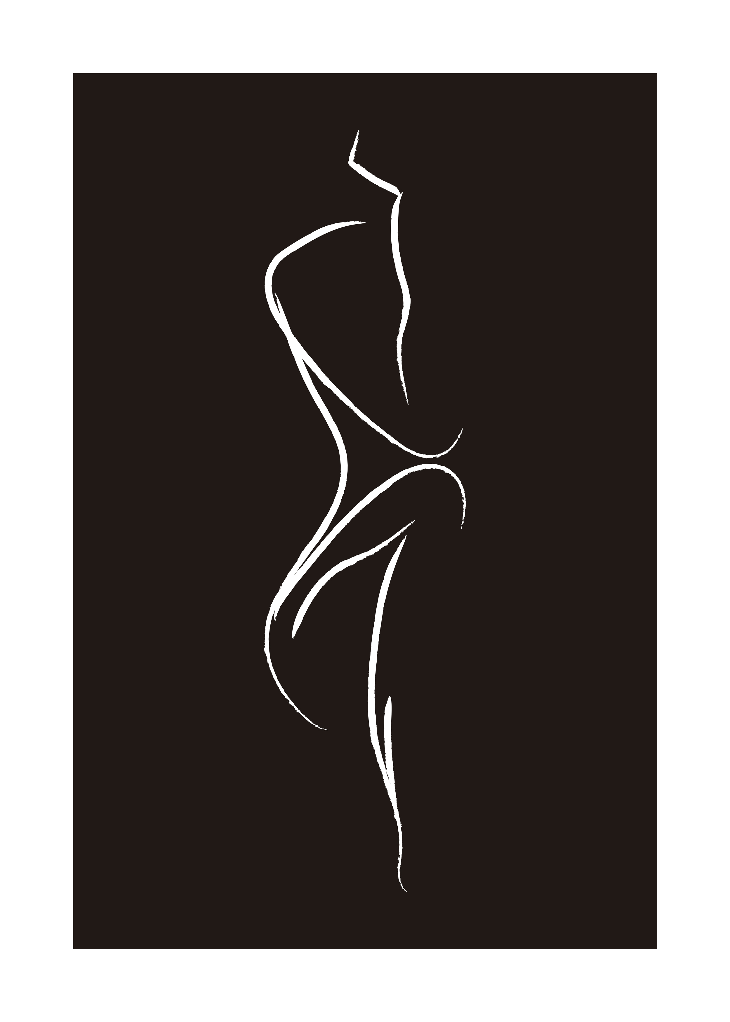 Thinking Line plakat - Figur i line art (50x70 cm)