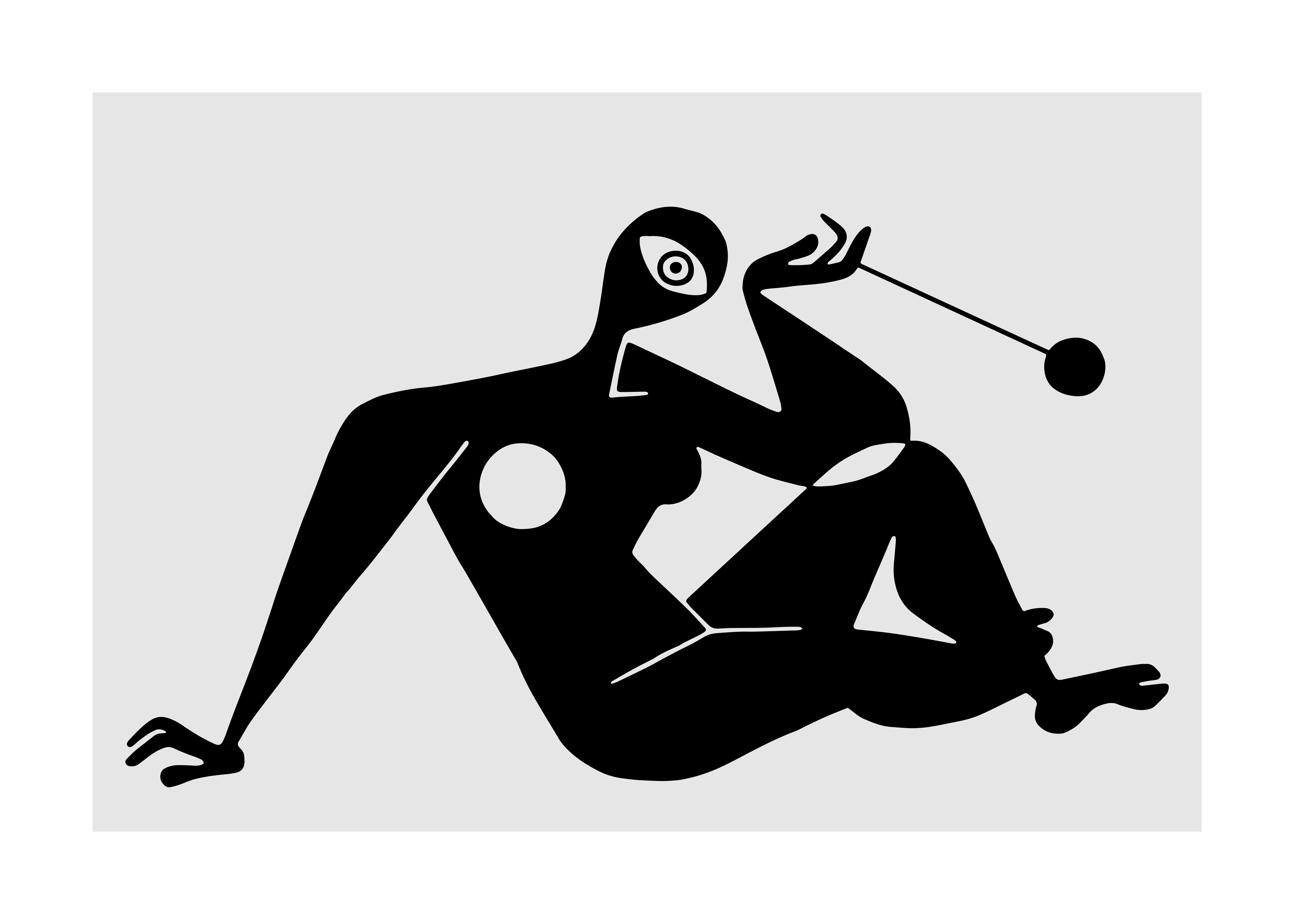Abstract Woman with Yo-Yo Poster - Abstract figure illustration (30x40 cm)