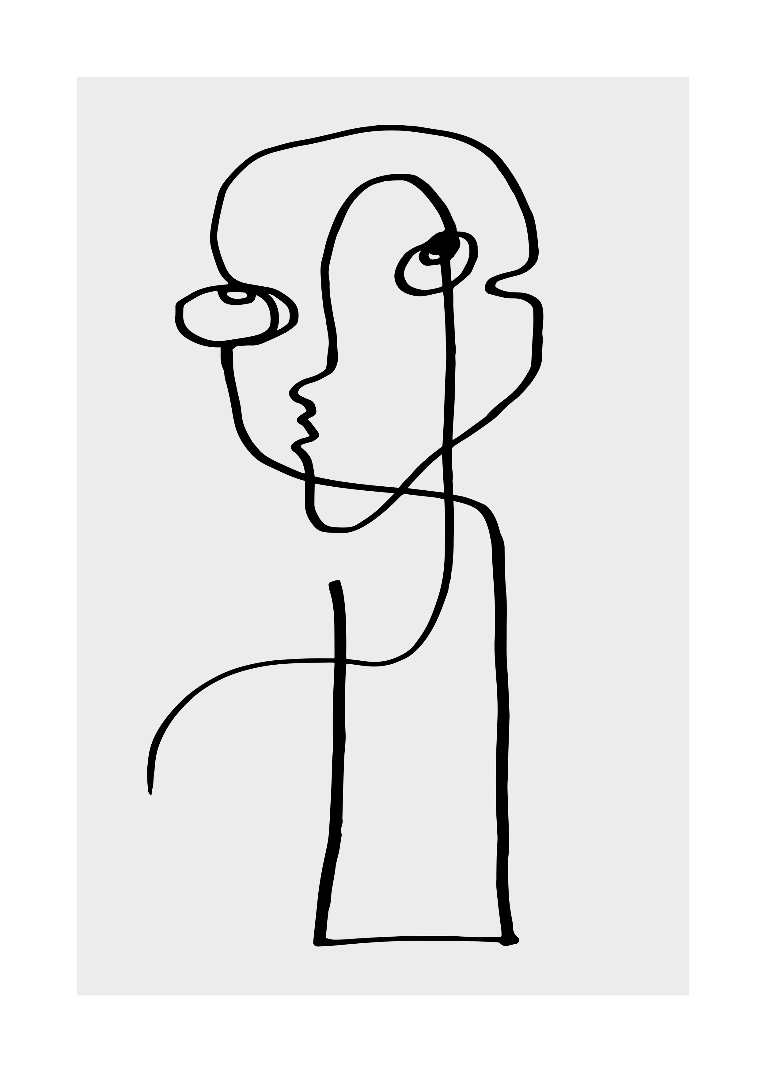 Line Face No.3 plakat - Abstrakt line art (70x100 cm)
