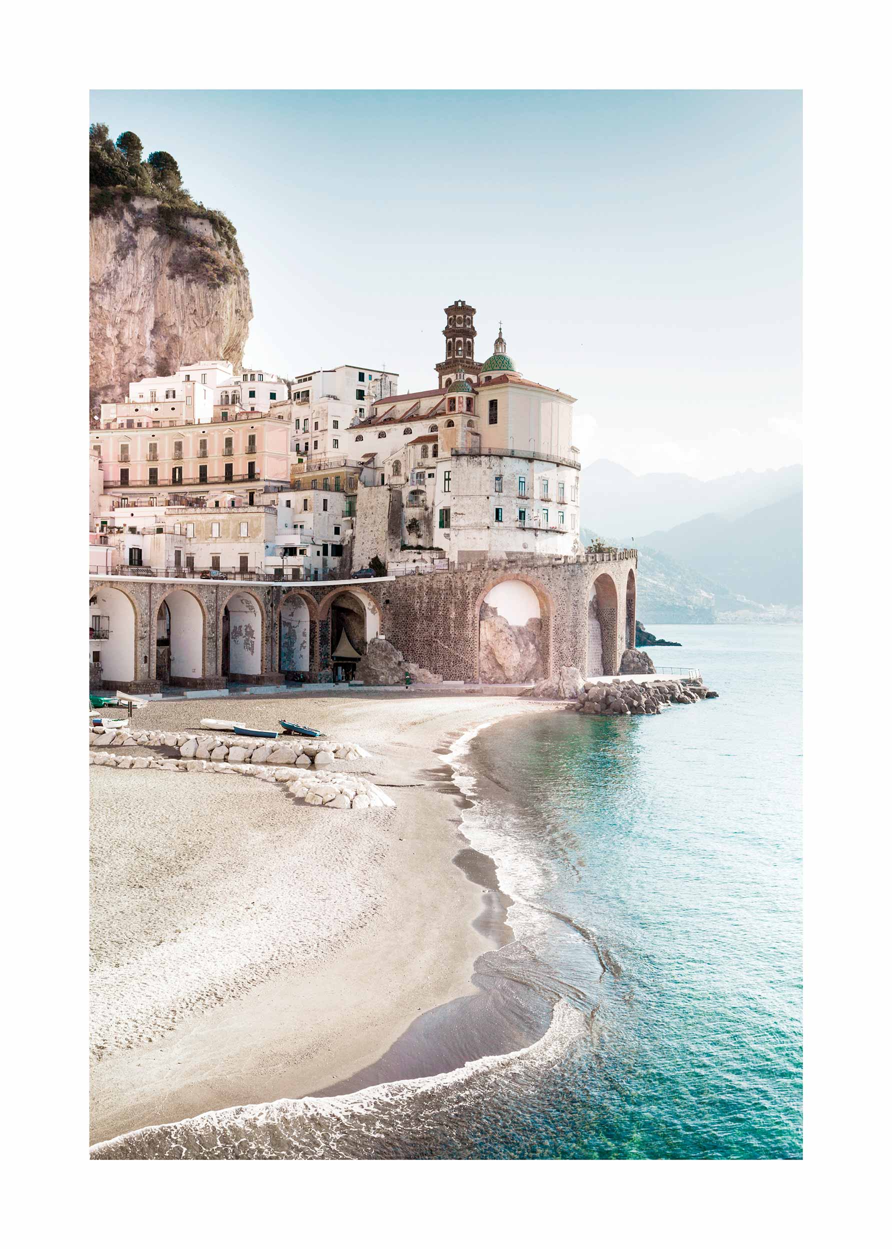 Morning in Amalfi Poster - Küstenstadt-Fotografie (50x70 cm)