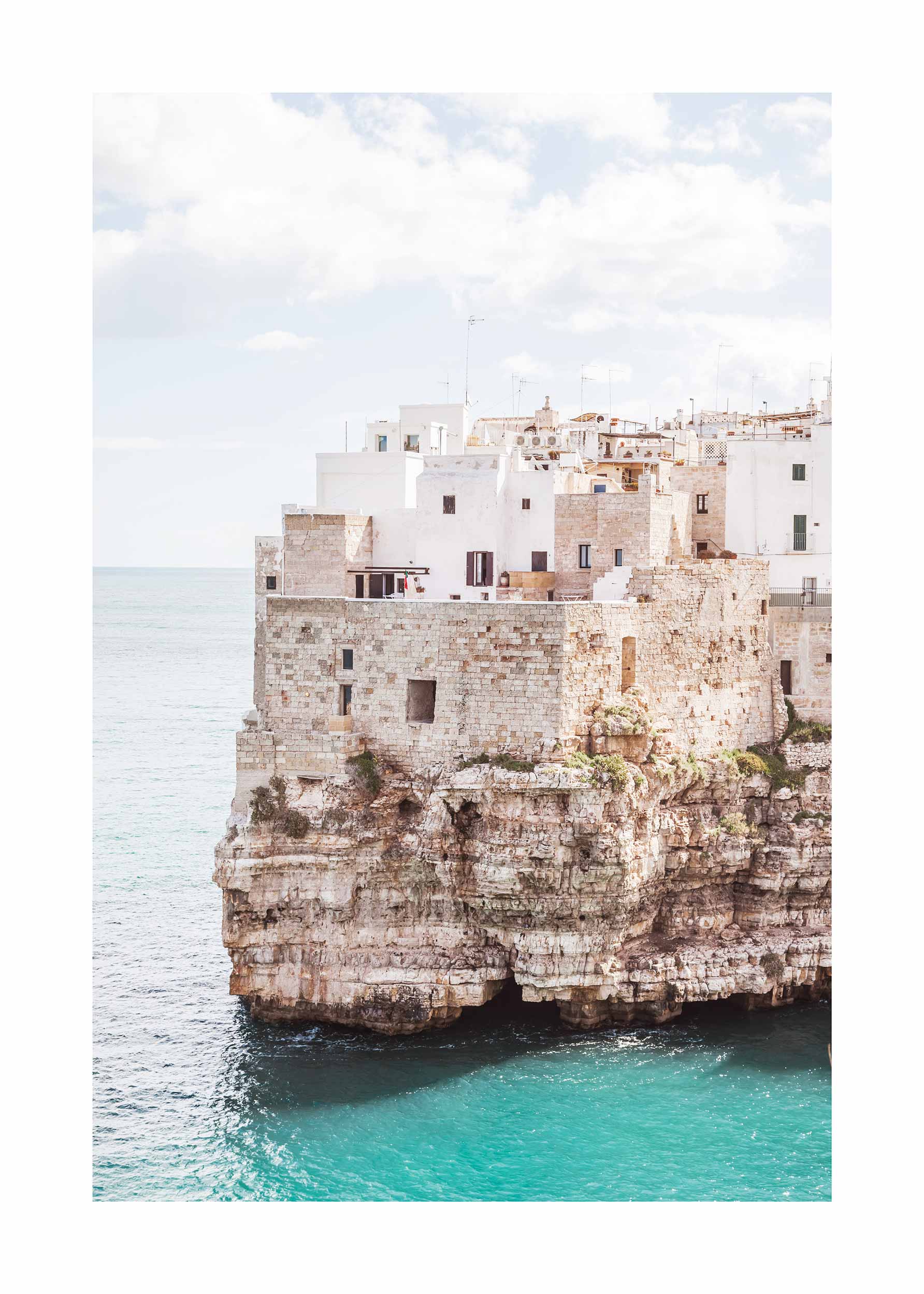 Polignano a Mare poster - Coastal architecture photography (50x70 cm)