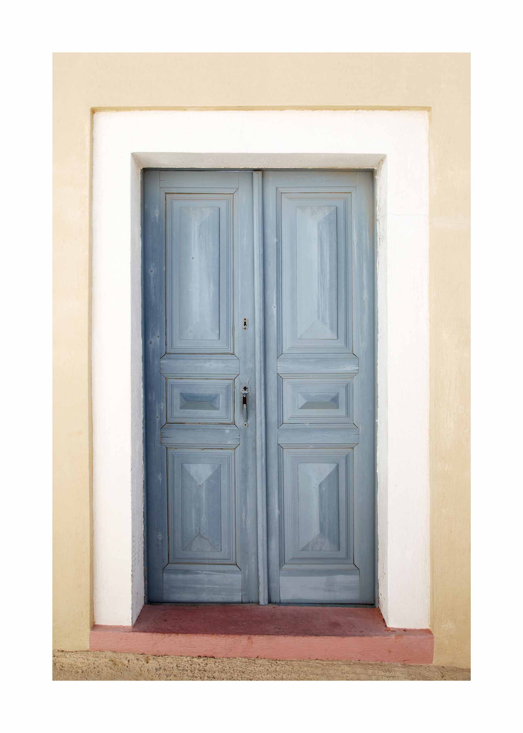 Door in Santorini Poster - Architekturfotografie (30x40 cm)