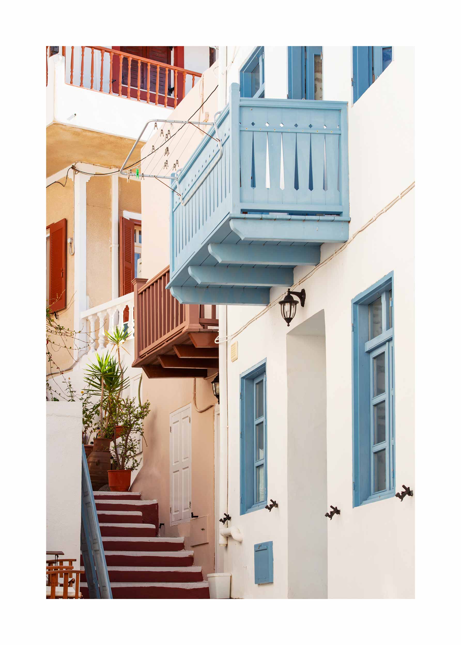 Houses in Greece Poster - Architekturfotografie (50x70 cm)