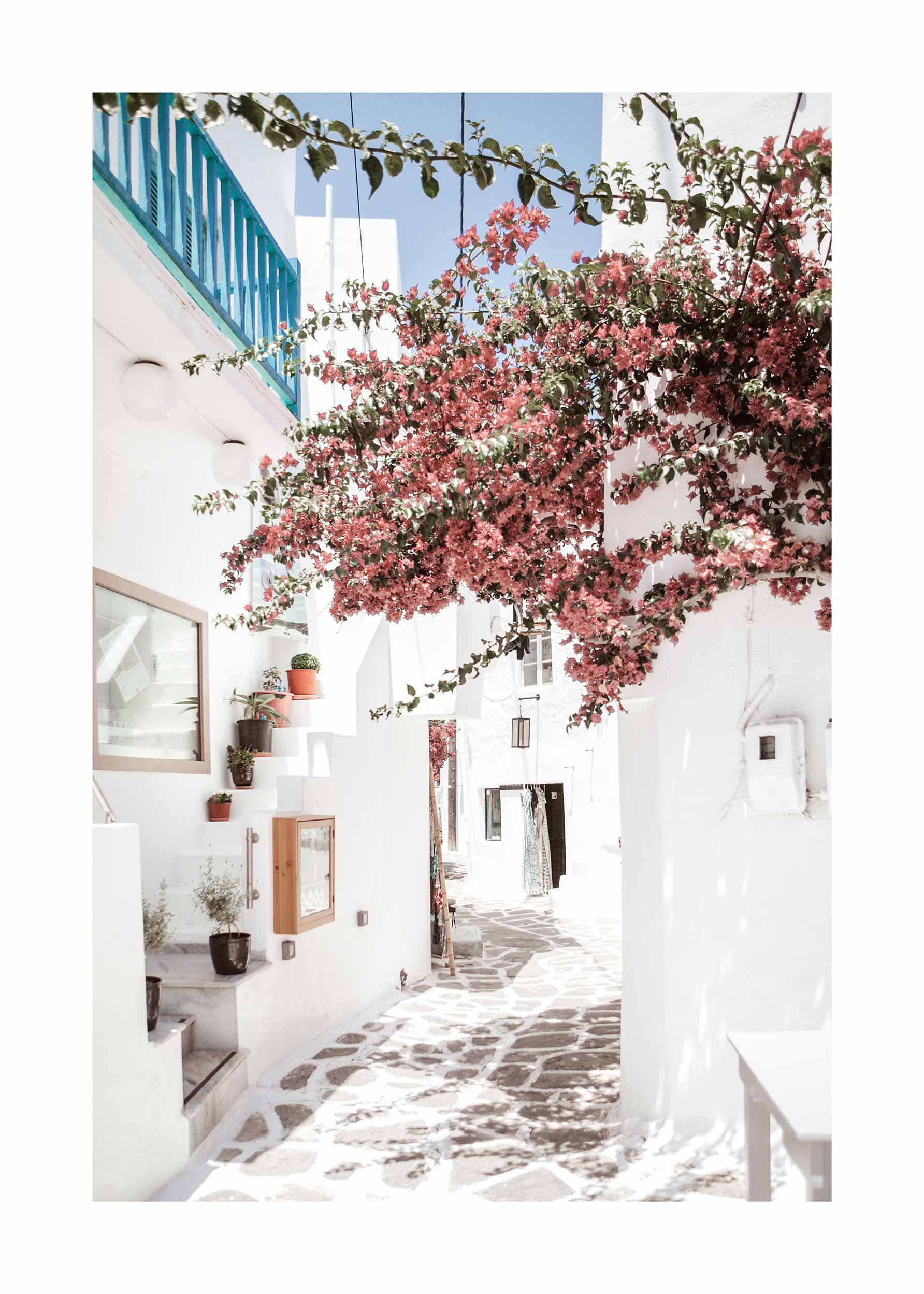 Summer in Greece Poster - Mediterranean street photography (30x40 cm)