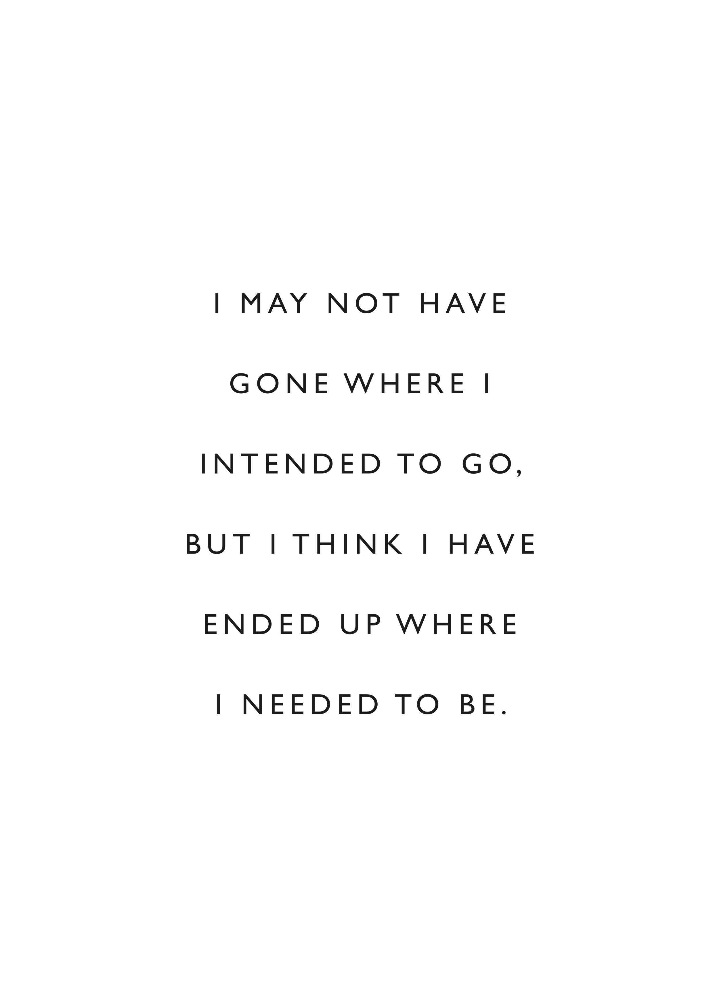 Where I Need To Be Poster - Quote illustration (30x40 cm)