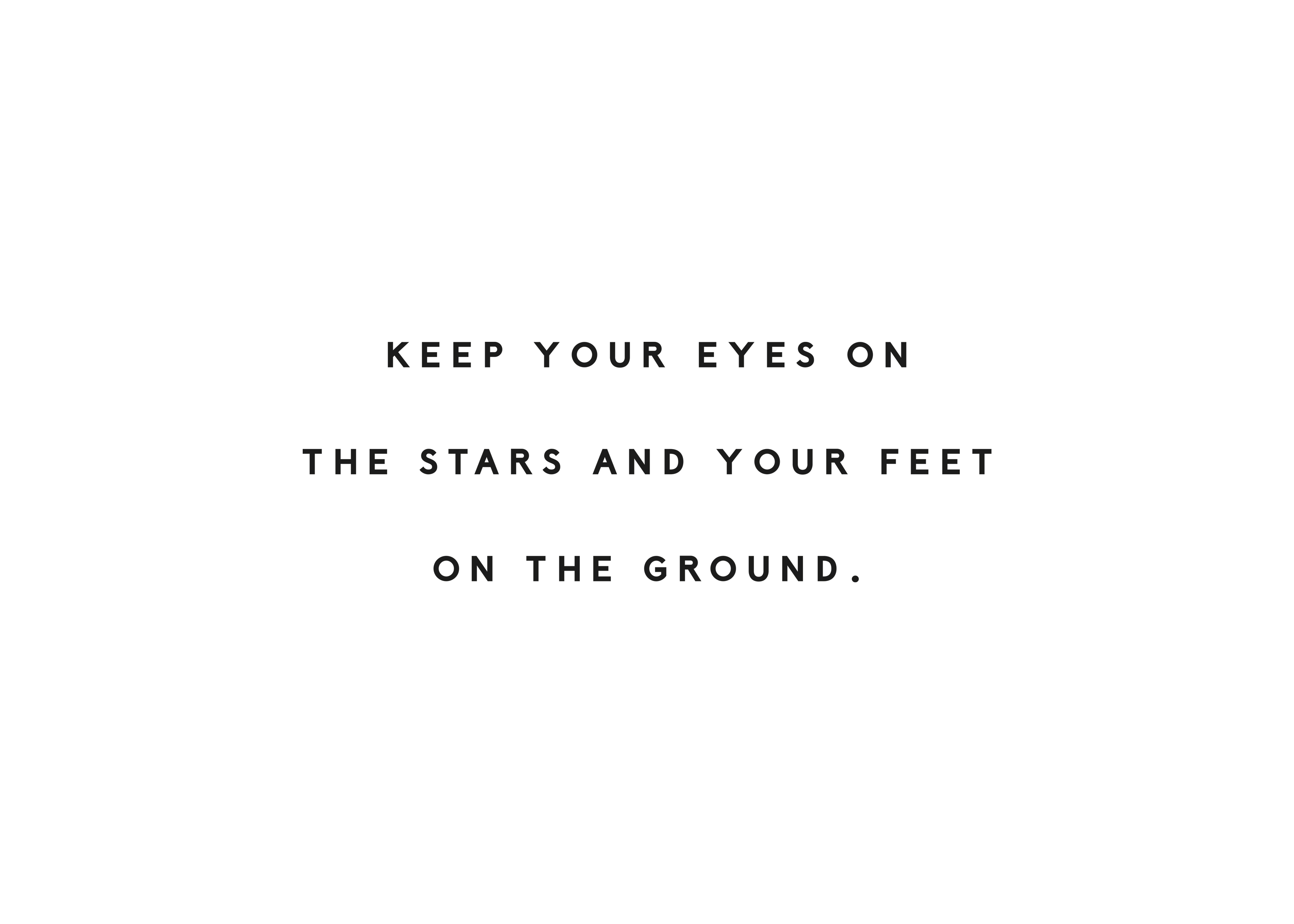 Feet on the Ground Poster - Typography illustration (40x50 cm)