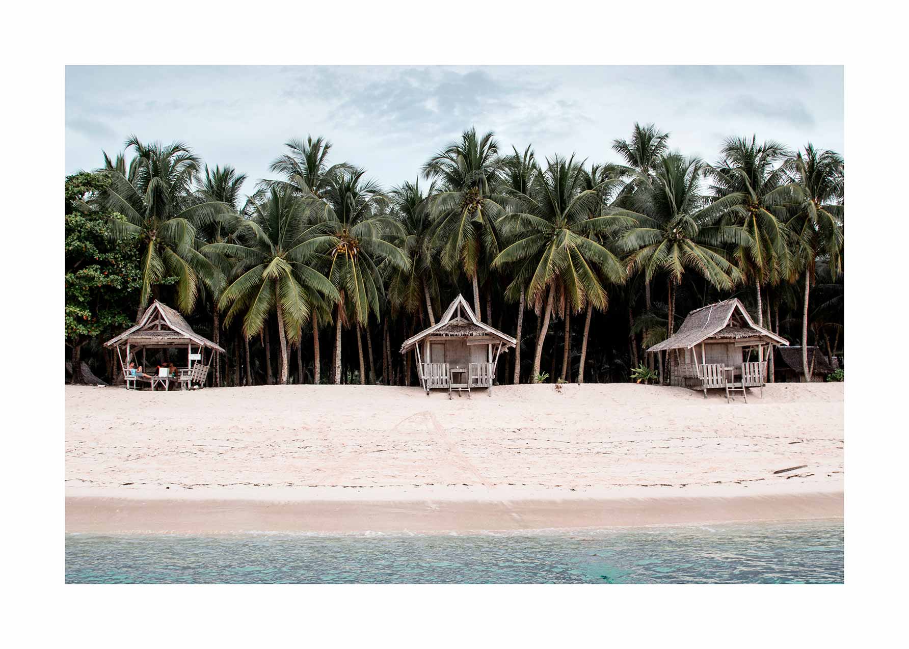 Beach Bungalows Poster - Beach photography (30x40 cm)