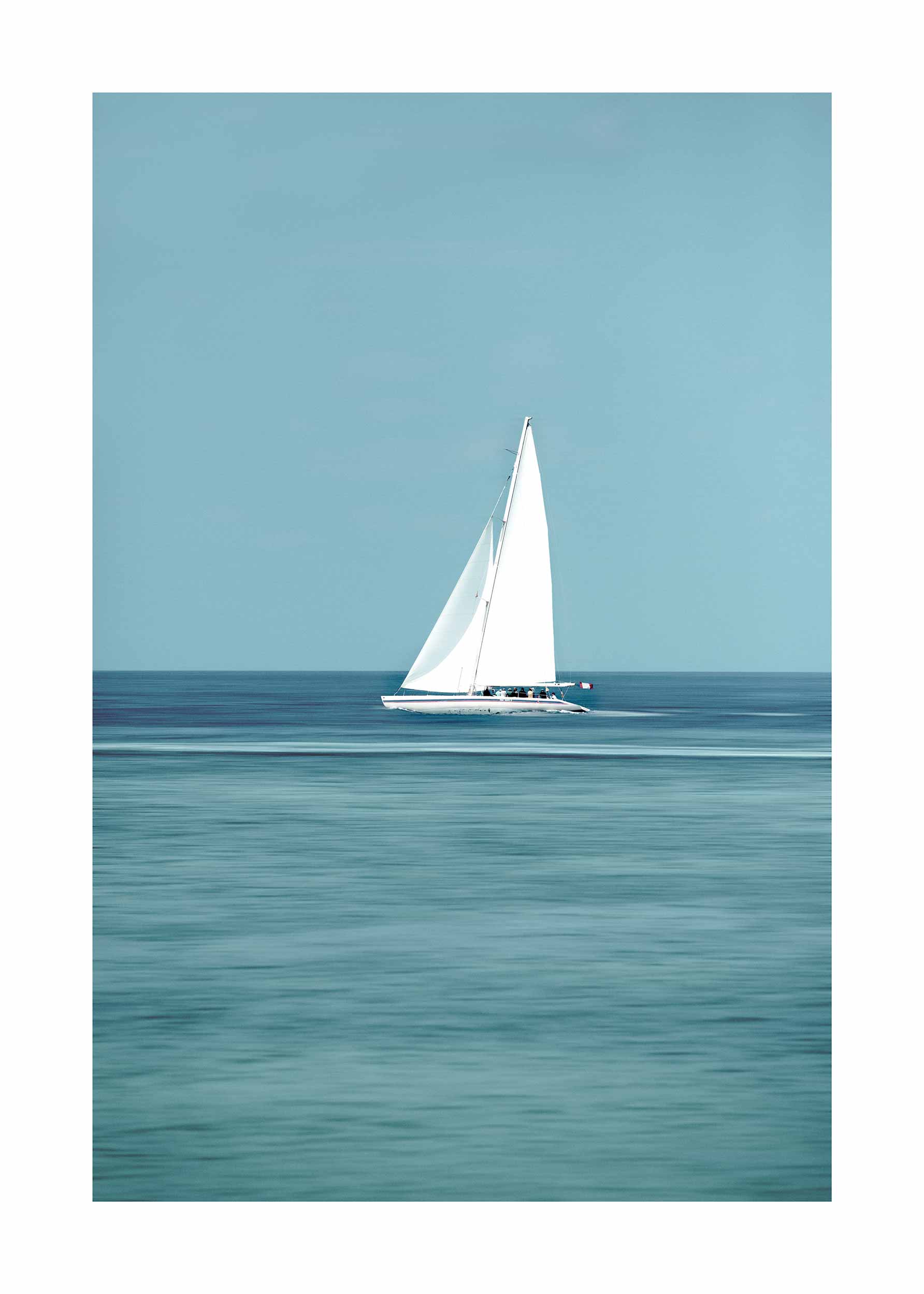 Sailboat at Sea poster - Seascape photography (50x70 cm)