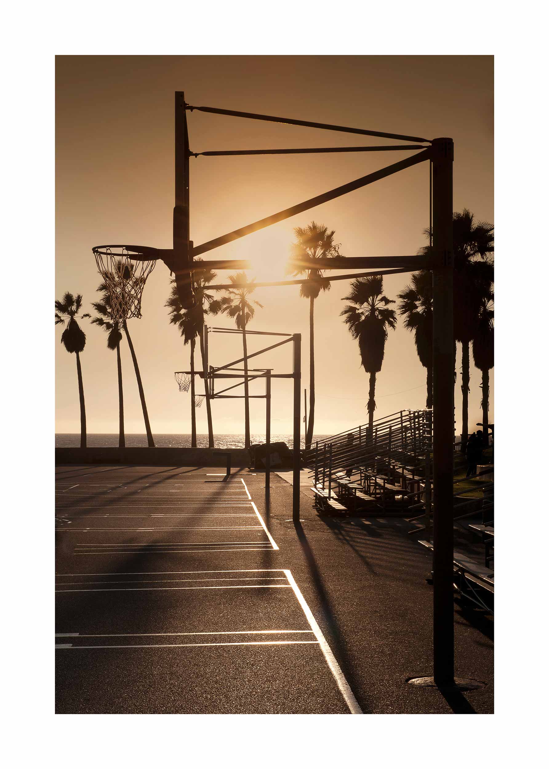 Sunset Basketball Poster - Beach basketball photography (50x70 cm)