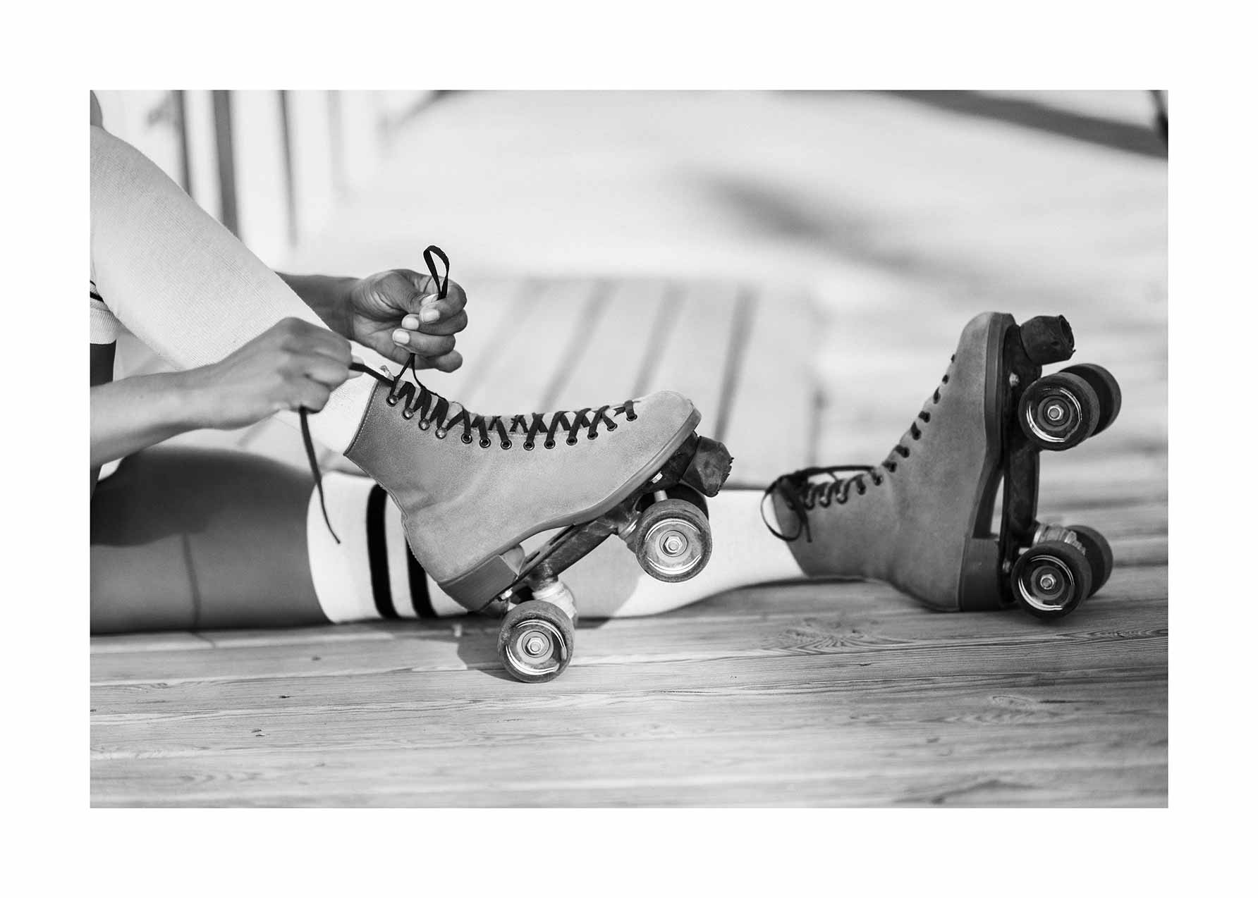 My Roller Skates Poster - Black and white sports photography (50x70 cm)
