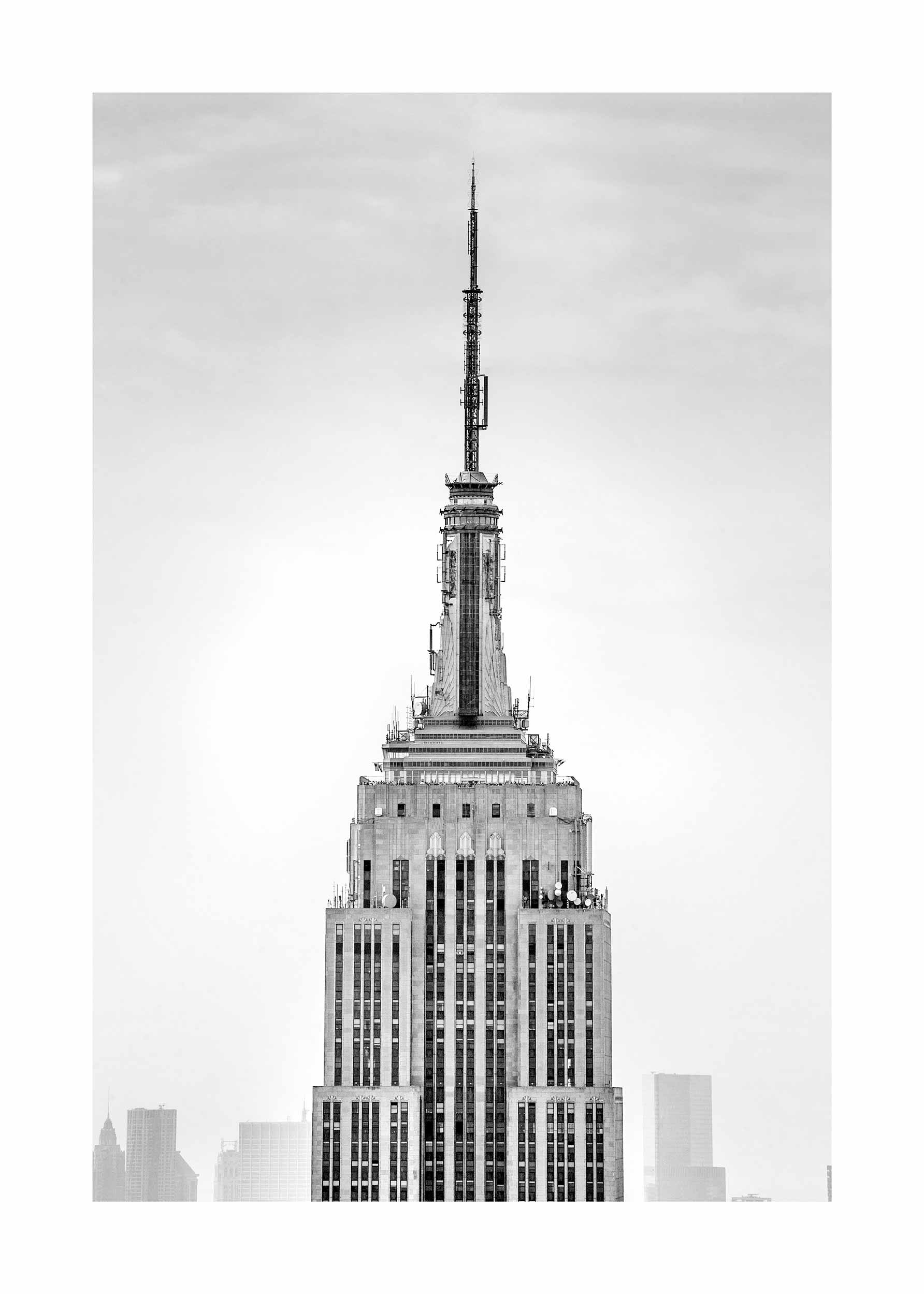 Empire State Building No.3 Poster - Schwarzweiße Architekturfotografie (70x100 cm)