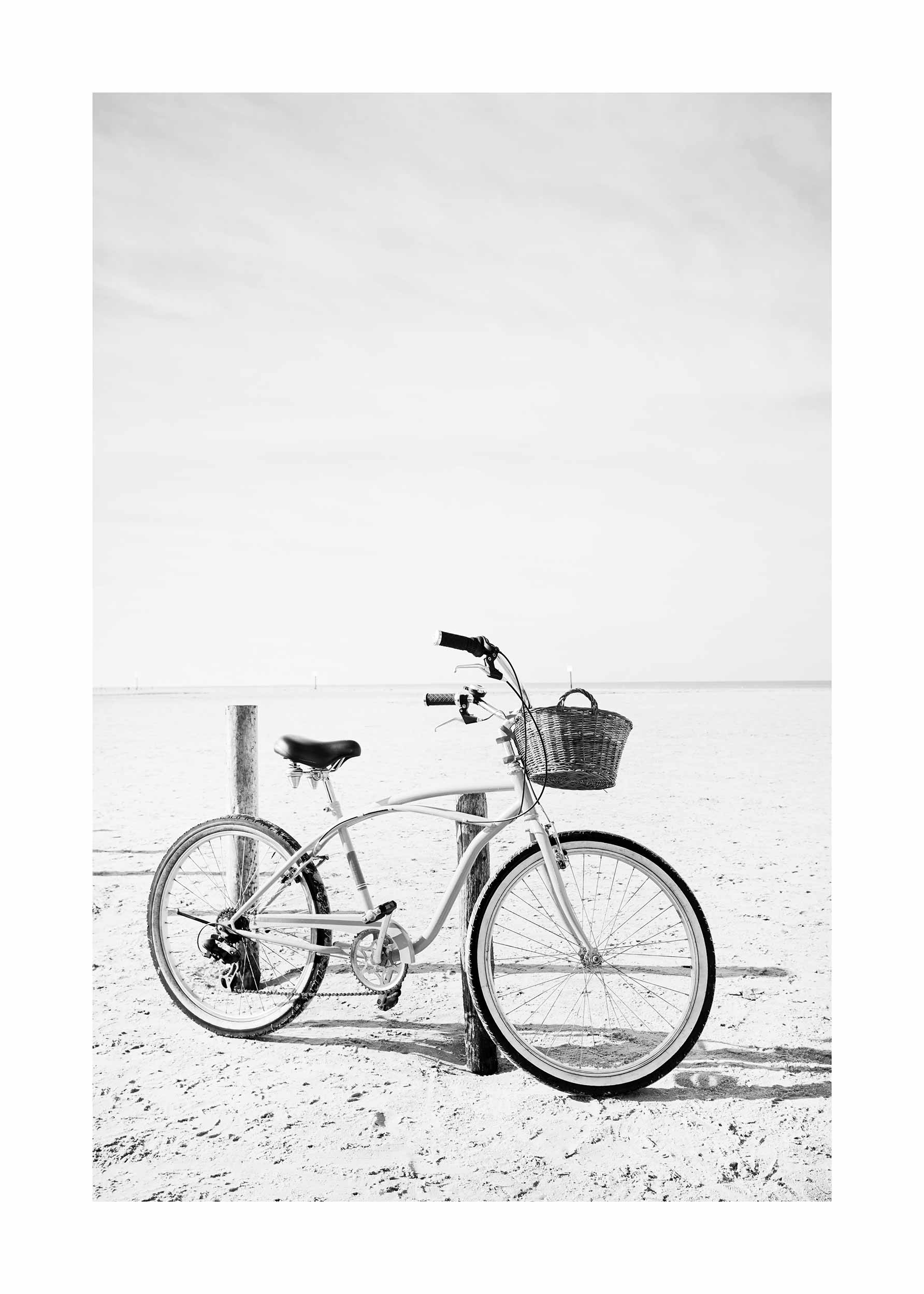 Bike on Beach Poster - Beach photography (50x70 cm)
